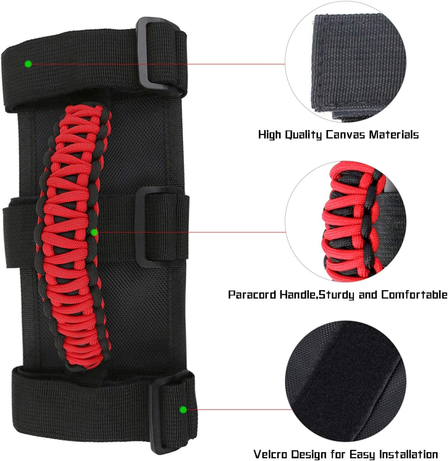 Roll Bar Grab Handles Grip Handle for Wrangler YJ TJ JK JL JLU JT Sports Sahara Gladiator Freedom Rubicon X & Unlimited 1987-2022 image number 3