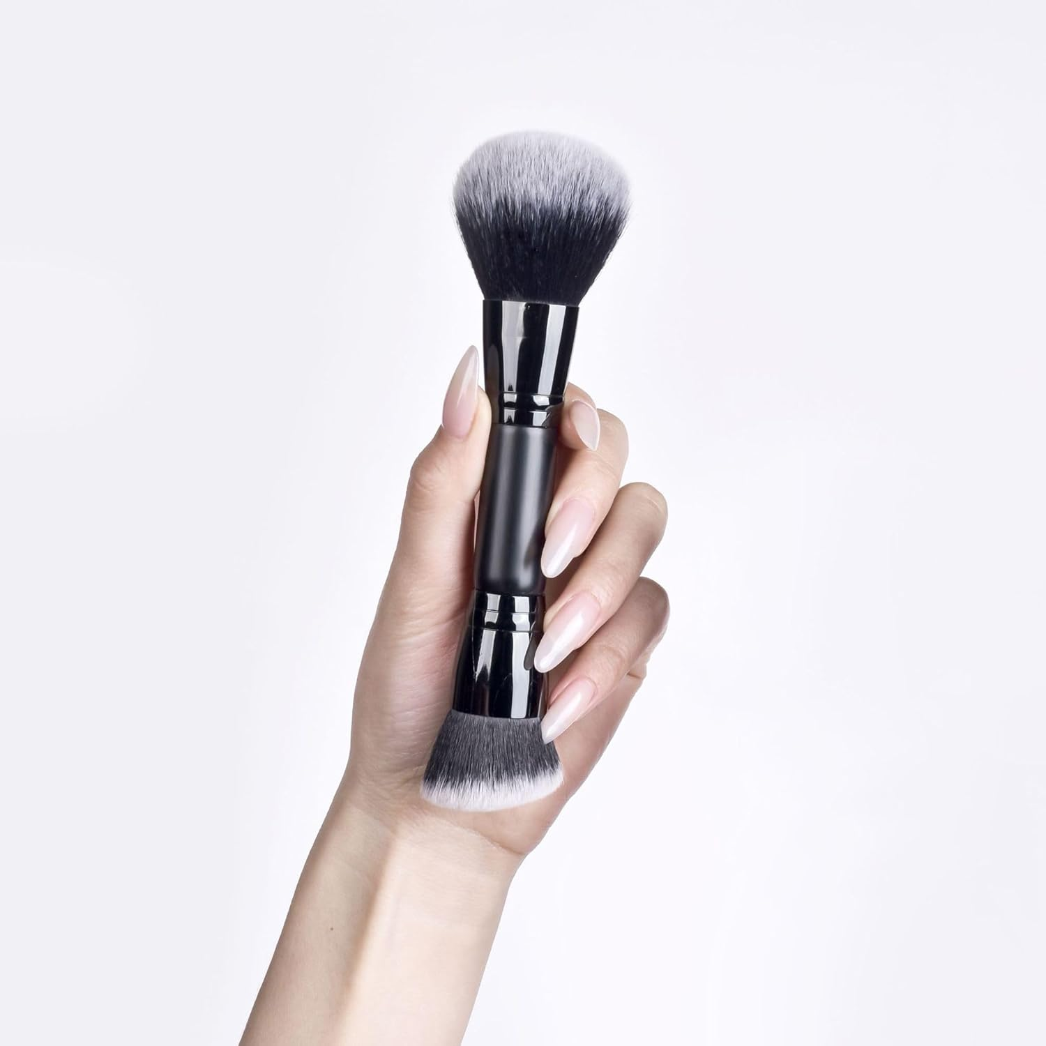 2 Pcs Makeup Brushes, 2 in 1 Dual-Ended Foundation Brush Multi-Functional Portable Beauty Brushes for Girls Women, Dual-Ended Cream + Powder Brush, Two-In-One Makeup Brush for Creating a Gorgeous image number 2