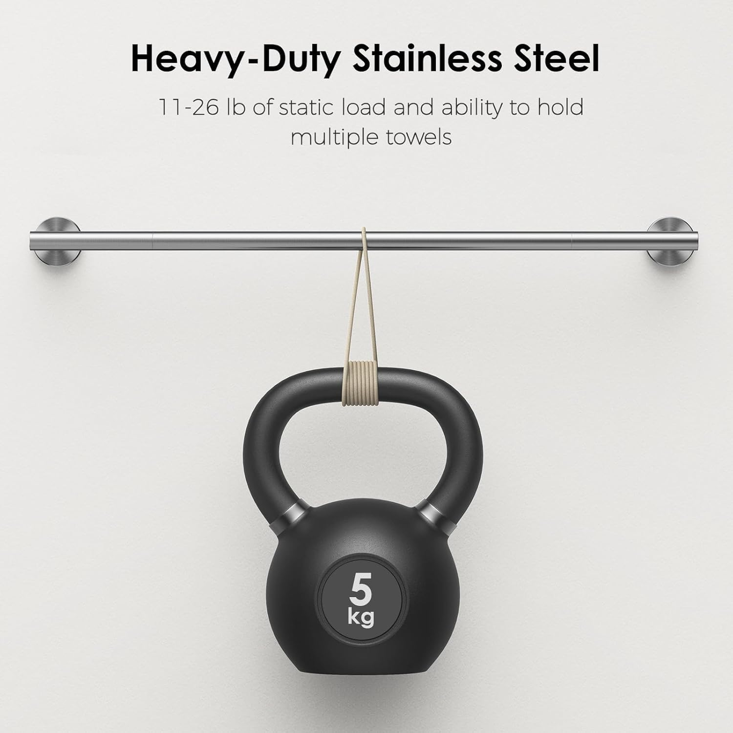 FORIOUS Towel Rail, Wall Towel Rack Mounted Stainless Steel, Hand Towel Holder 20 Inch for Bathroom, Includes Wall Mounting Hardware, Brushed Nickel image number 4