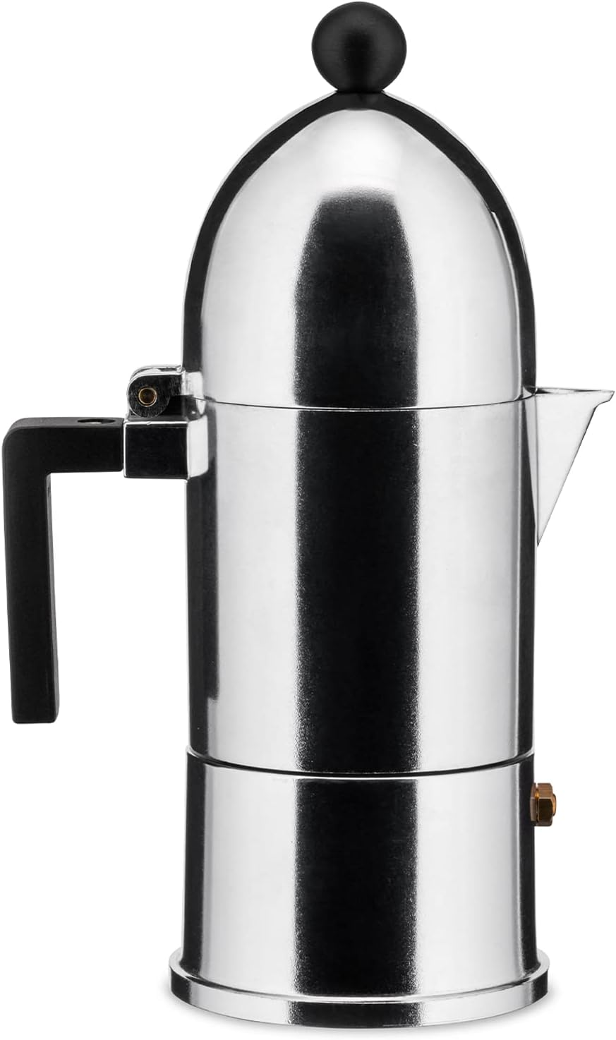 Alessi A9095/6 B La Cupola 6-Cup Silver Aluminum Espresso Maker with Black Handle image number 2
