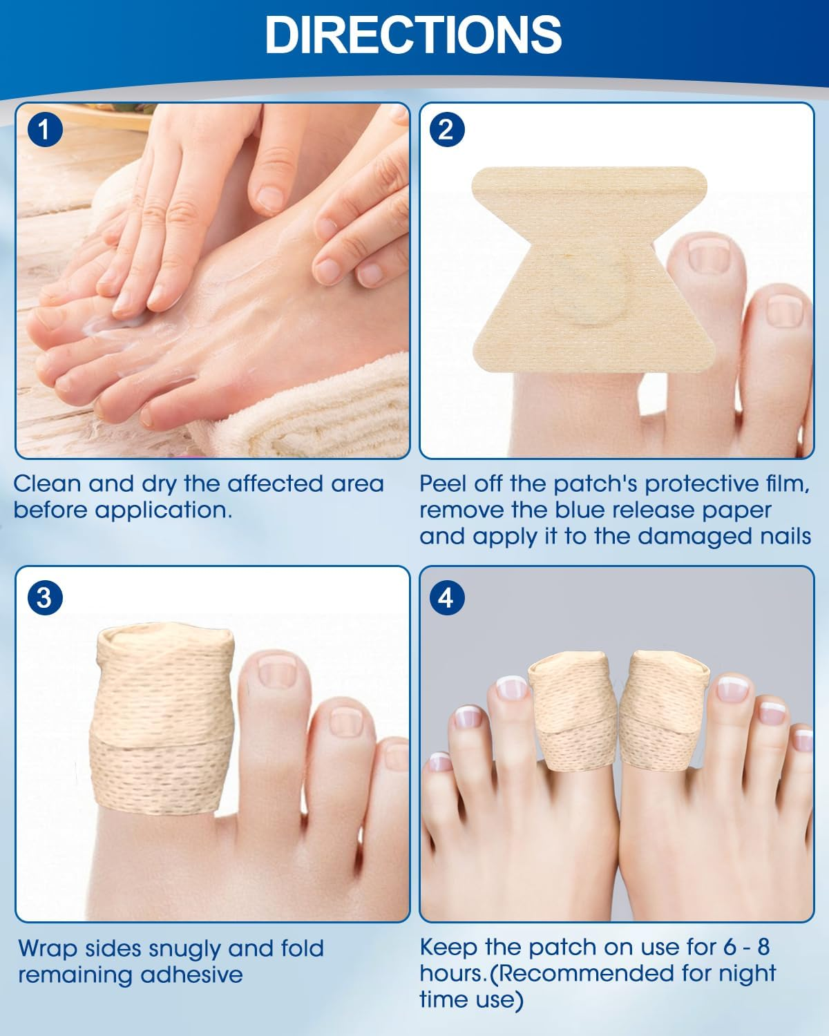 MYMULIKE 28 Pcs Fungal Nail Patches, Fungal Nail Patches for Toenails Extra Strong, Hydrogel Patches for Overnight Repair, Toenail Fungus Relief with Visible Results in 8 Hours image number 4