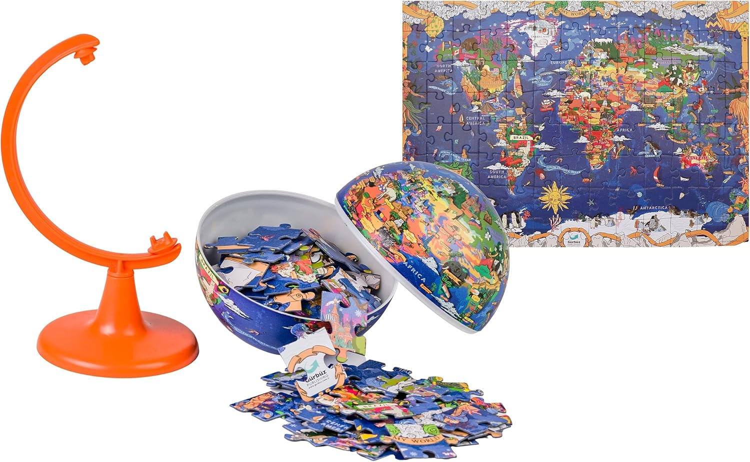 15Cm Puzzle Globe with 100Pc Puzzles 'My World' Globe. Rotating, Spinning, Playing, Finding Out about Countries on the Earth image number 2