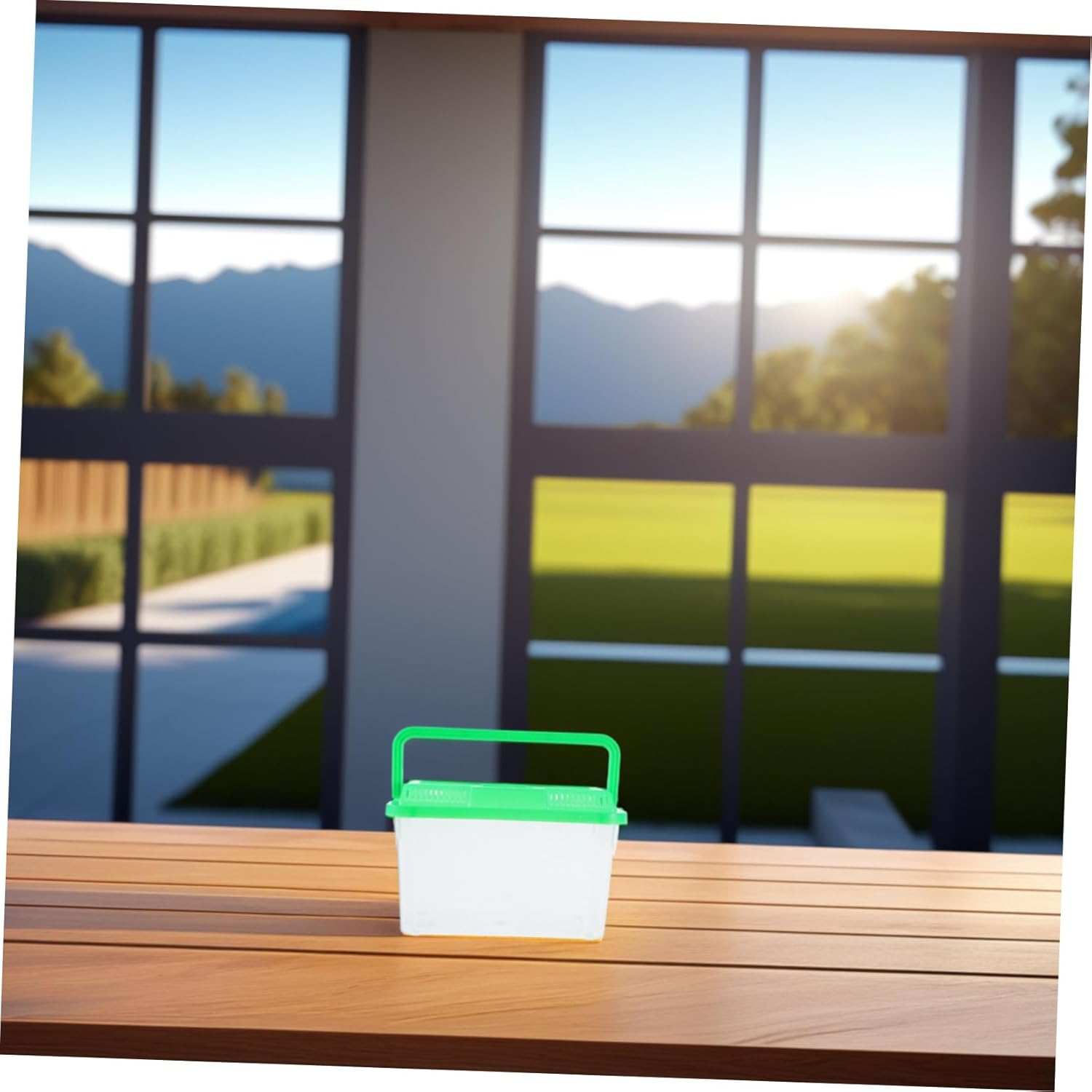 FONDOTIN Fish Bowl Portable Tank for Turtles Reptiles and Hamsters Transparent Design with Handle for Travel and Home Use Versatile Cage for Aquatic Pets image number 2