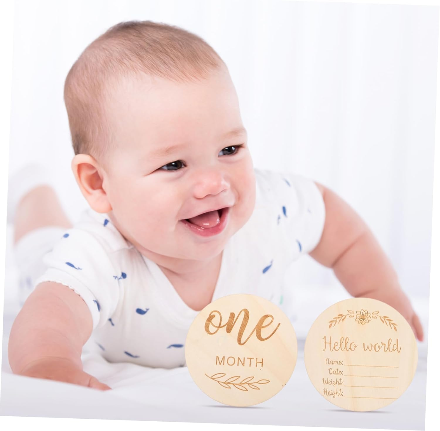 Ifundom 12Pcs Double Sided Wooden Monthly Milestone Cards Newborn Photo Props Announcement Plaques for Monthly Photoshoots and Memory Keeping image number 5