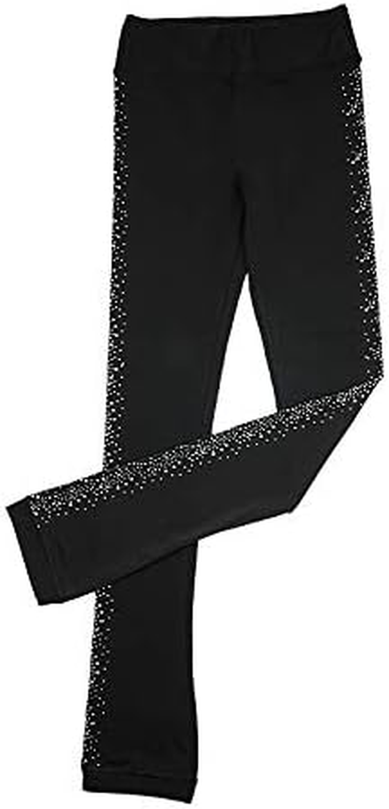 LIUHUO Figure Skating Pants Girls Training Wear Quality Crystals Black Child Skating Leggings image number 4