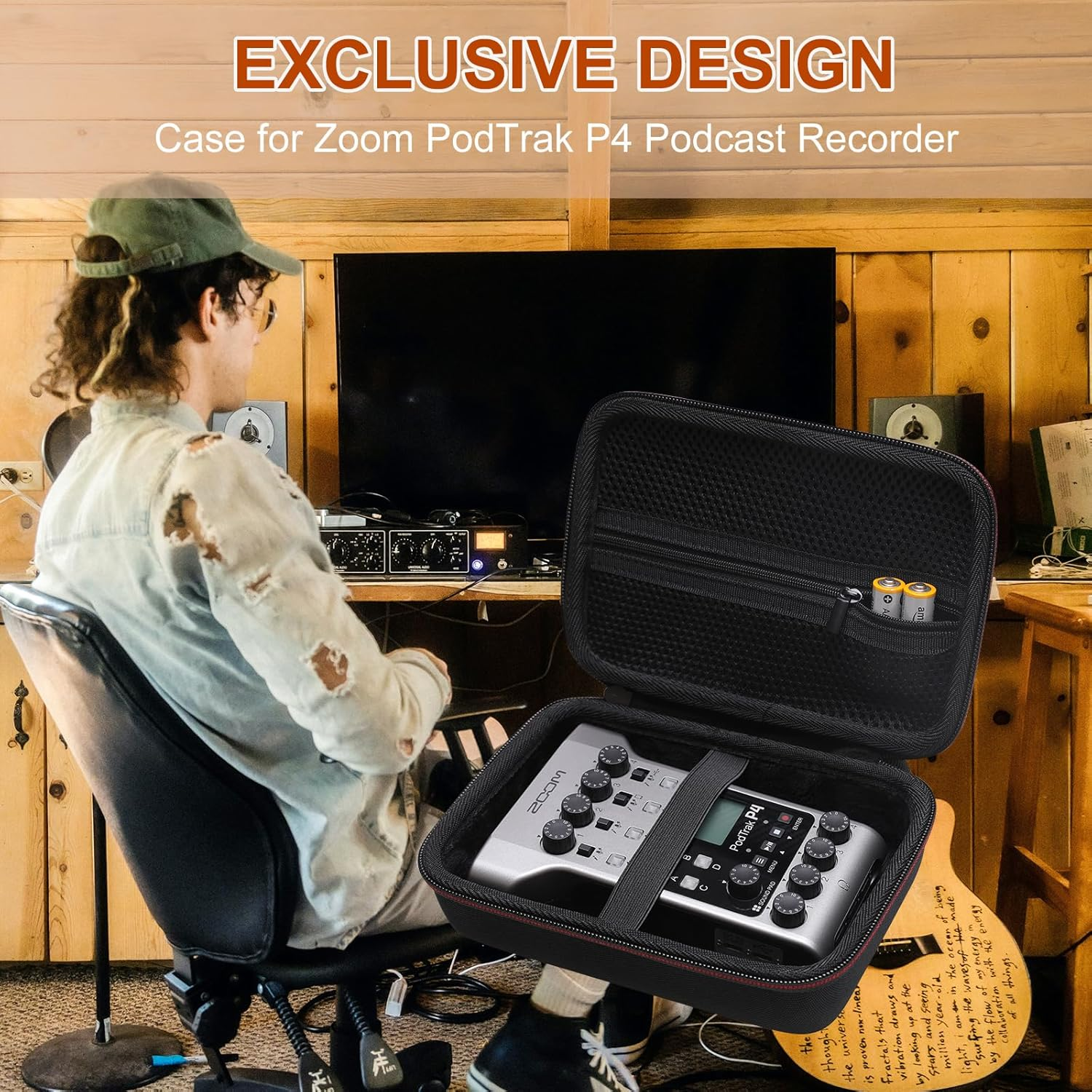 LTGEM Hard Travel Case Compatible with Zoom Podtrak P4 Podcast Recorder image number 4