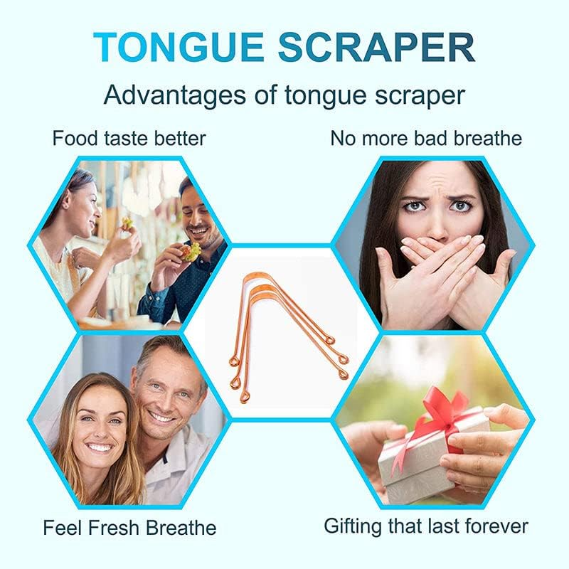 AIMALL Pure Copper Tongue Scraper - Ayurvedic Oral Hygiene Cleaner for Fresh Breath, Bacteria Removal & Enhanced Dental Health, 12Gm Thick with Curved Edge image number 5