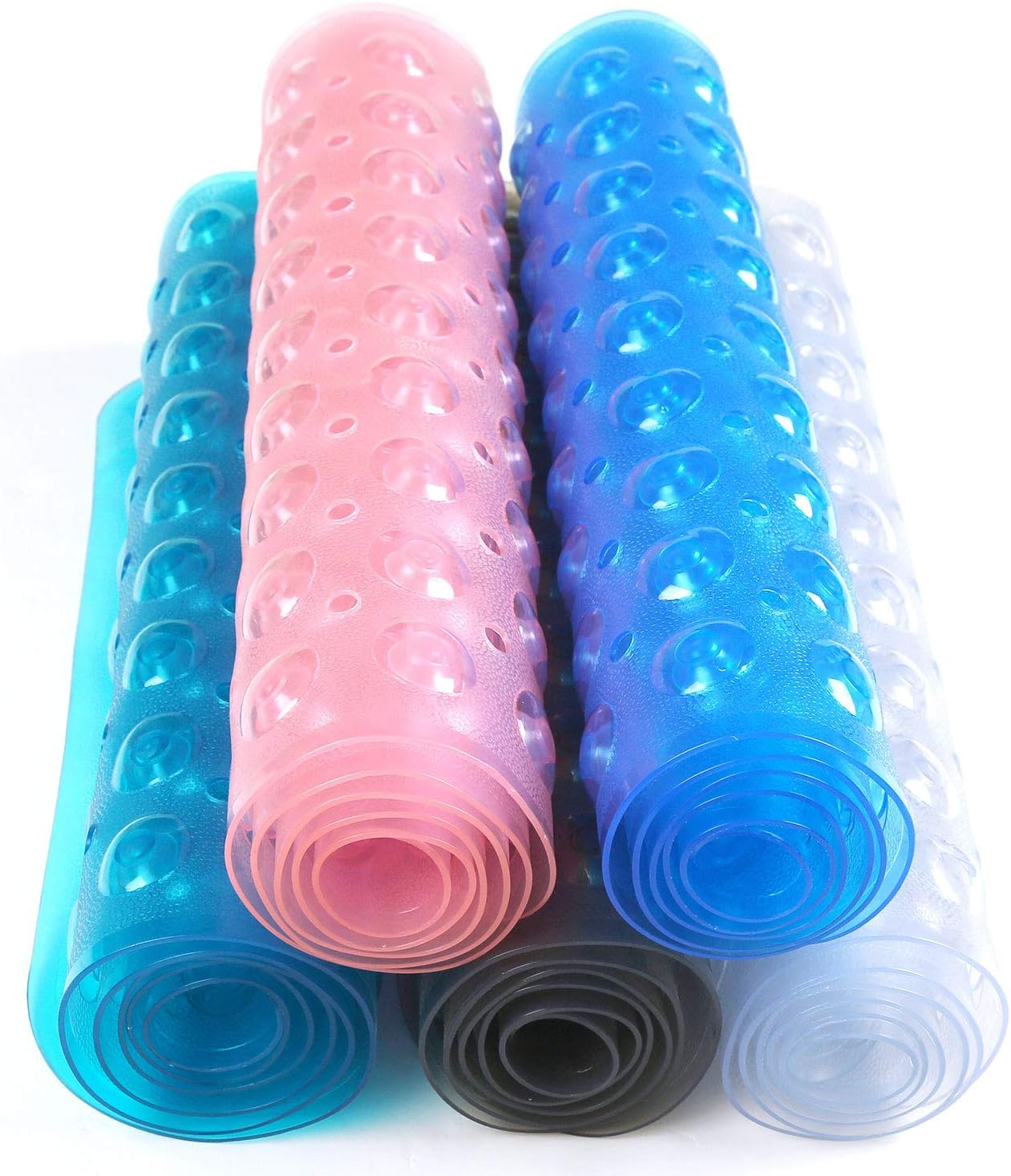 Healthsmart Bath Mat Extra Large No Slip Shower & Bathtub Mat with Suction Cups and Drain Holes for Anti-Slip Grip, Machine Washable, Extra Large, 40 X 15.5, Clear (Pack of 1) - Green image number 4