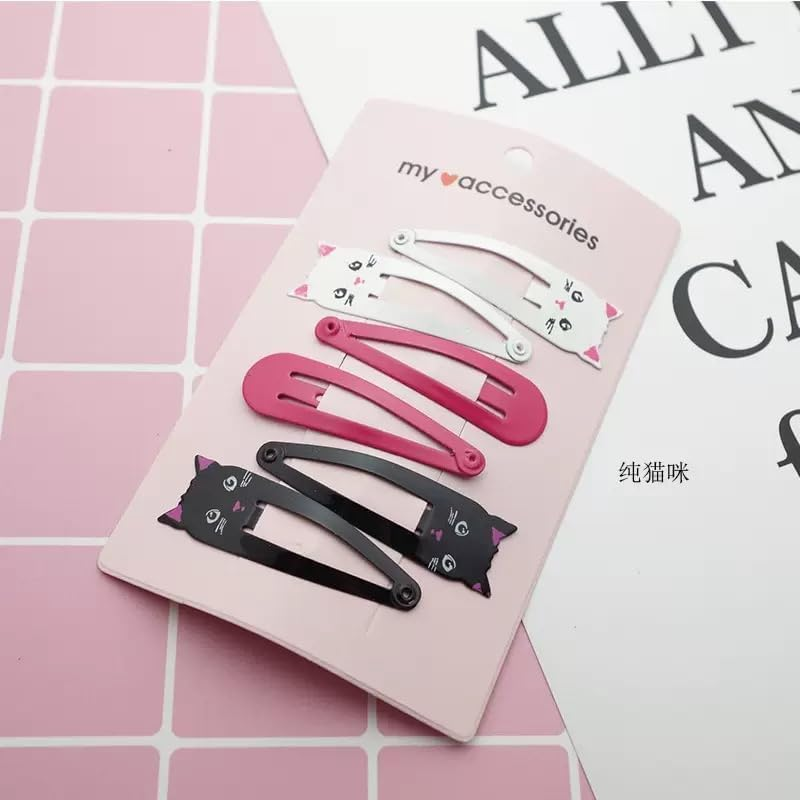 Colorful Cartoon Printed Hair Clips Fashion Girls Personalized Cat Print Hair Accessories Hair Styling Accessories Hairpins 6 Pieces image number 4