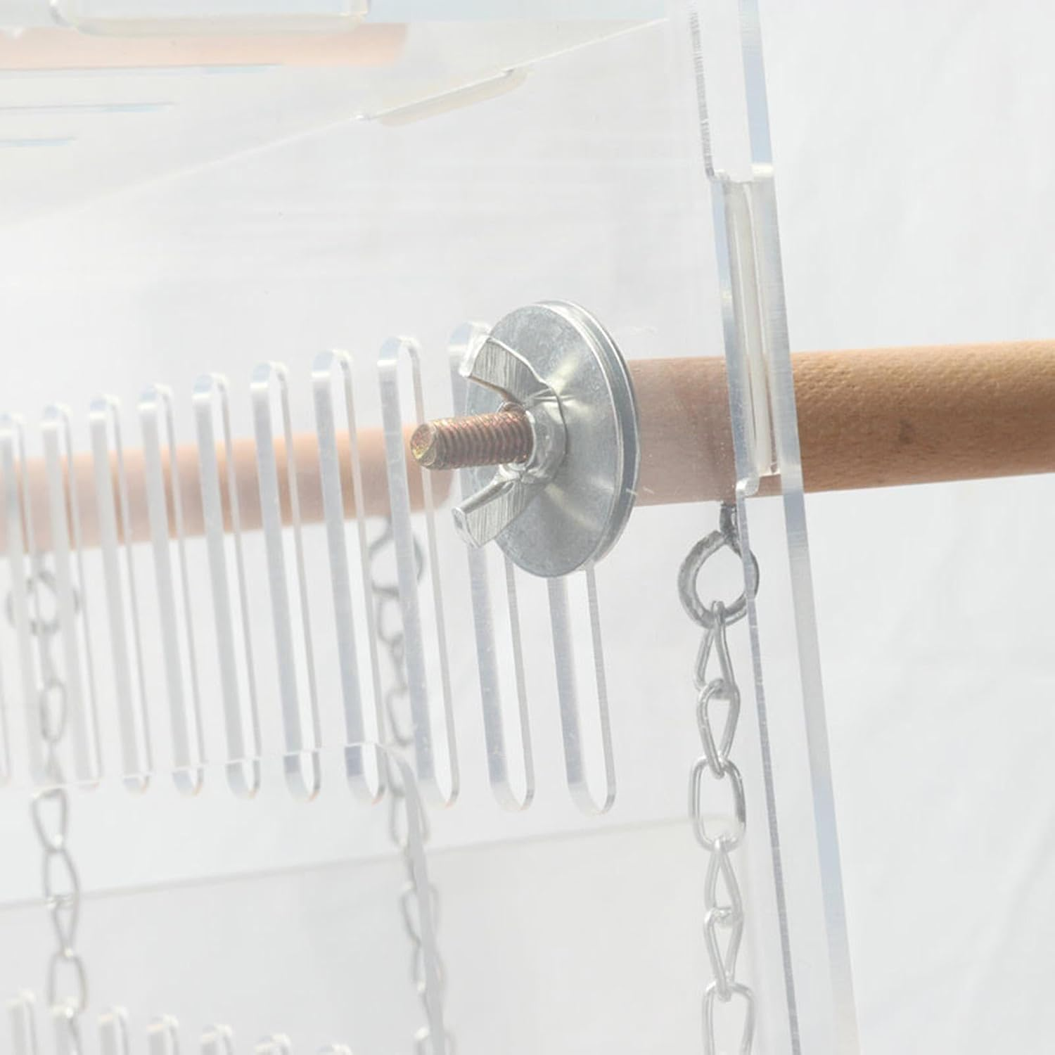 Bird Swings for Parakeets | Natural Wood Bird Perch Stand for Parrots | Swings for Small Birds, Stand Bird Toys, Cage Accessories for Parakeets, Cockatiels, Finches Pochy image number 6