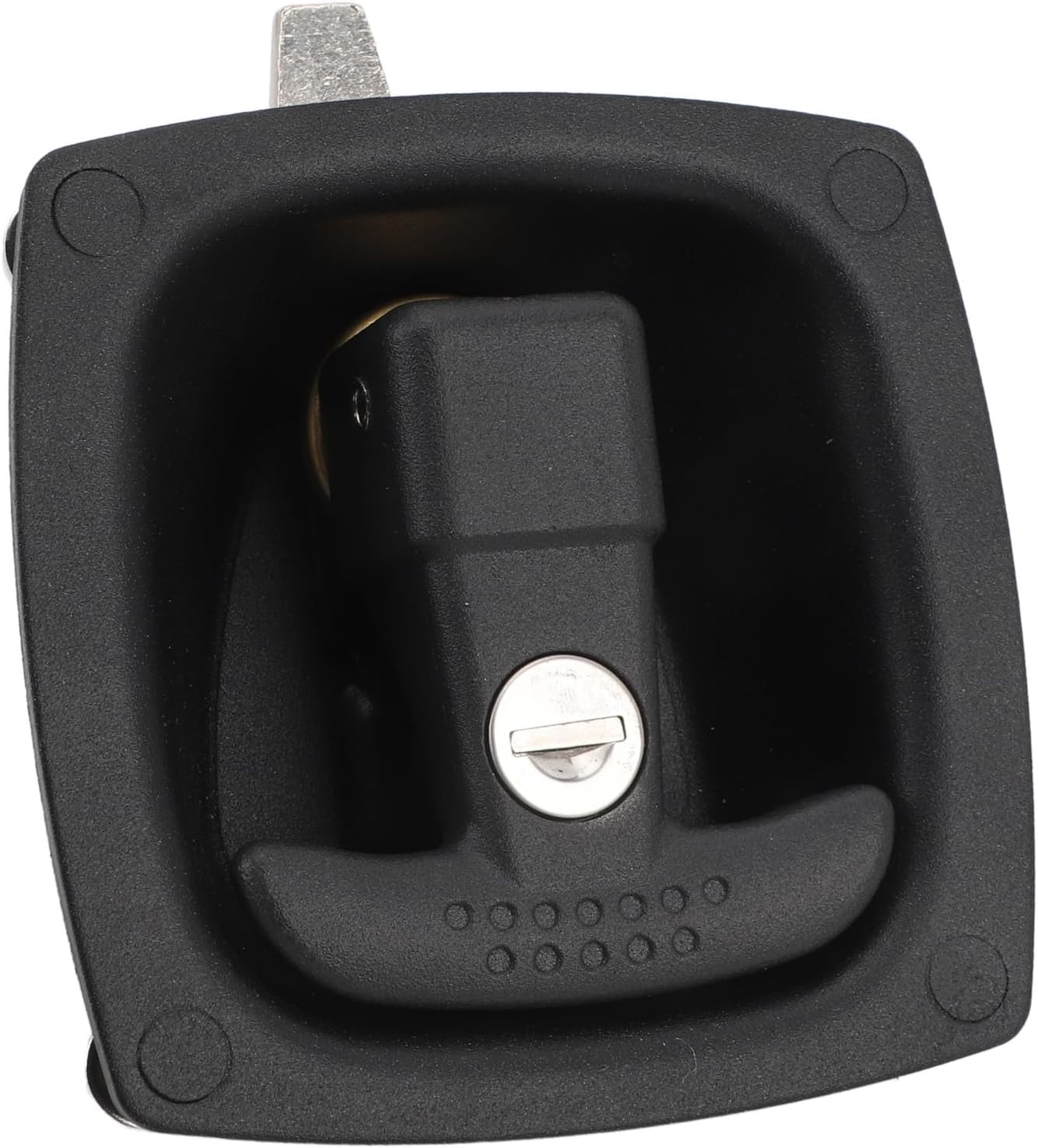 T Handle Latch for RV, Zinc Alloy Construction, Compression Lock Design, Proof Water Outdoor Lock, Matte Surface Treatment, Black, Fits for RV Trailer image number 3