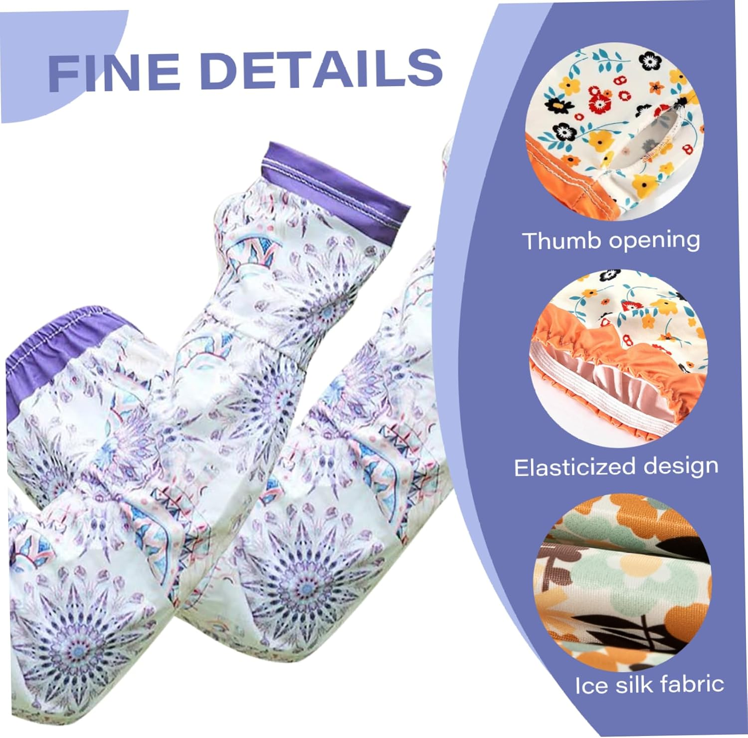 Gardening Sleeves Floral UV Cooling Arm Sleeves Farm Sun Protection Garden Sleeves for Women One Size Fits Most Arm Sleeves Farmers Defense Gardening Sleeves for Gardening Harvesting Outdoors Purple image number 6