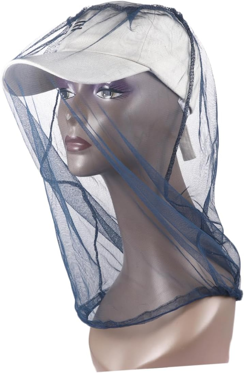 POPETPOP Flexible Outdoor Cap with Mesh Face Protector for Camping Fishing Hiking Blue Bug Net Hat for Insect Protection for Travel and Outdoor Activities - Blue image number 4