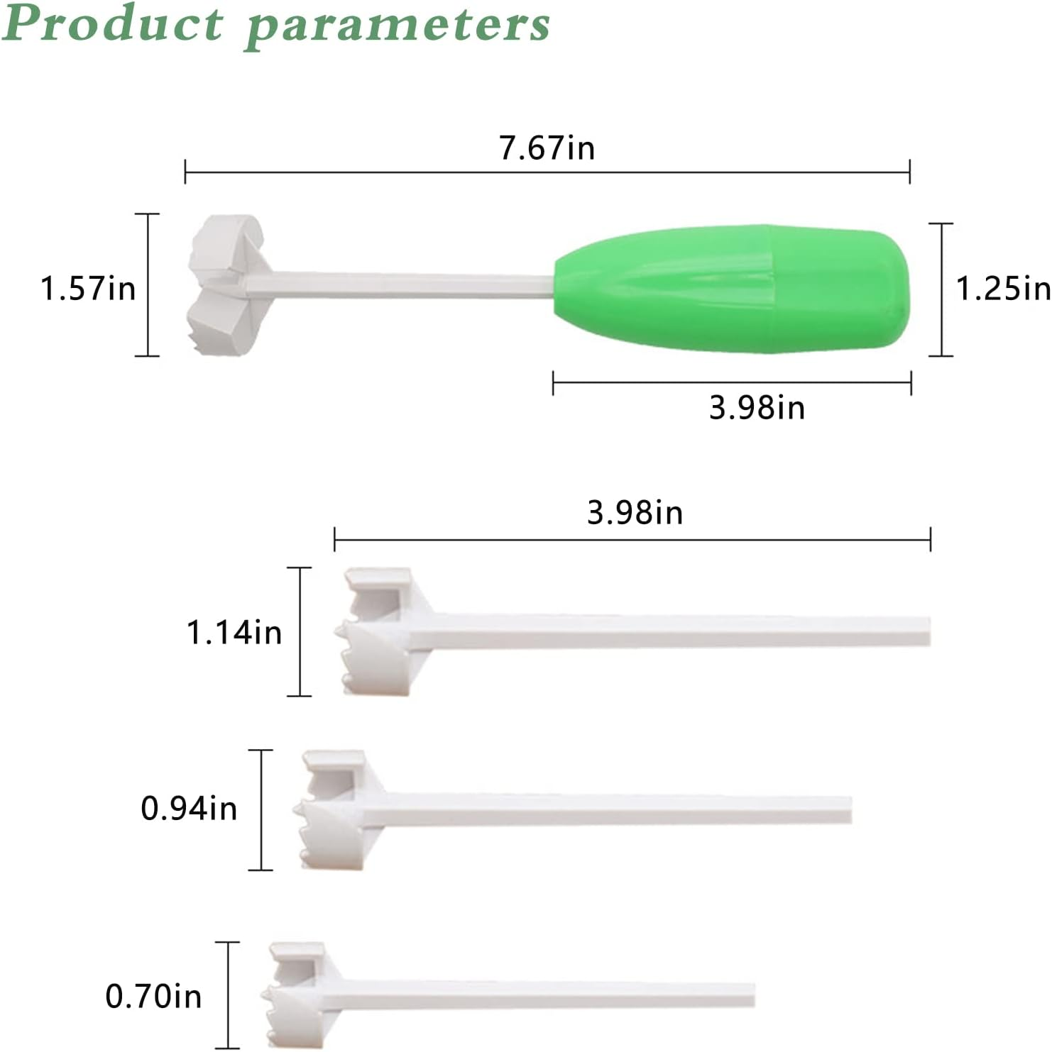 Zucchini Pumpkin Eggplant Vegetable Coring Tool 4-Piece Set with Replaceable Sizes - Kitchen Filling Seeder for Cucumber and Long Vegetables image number 2