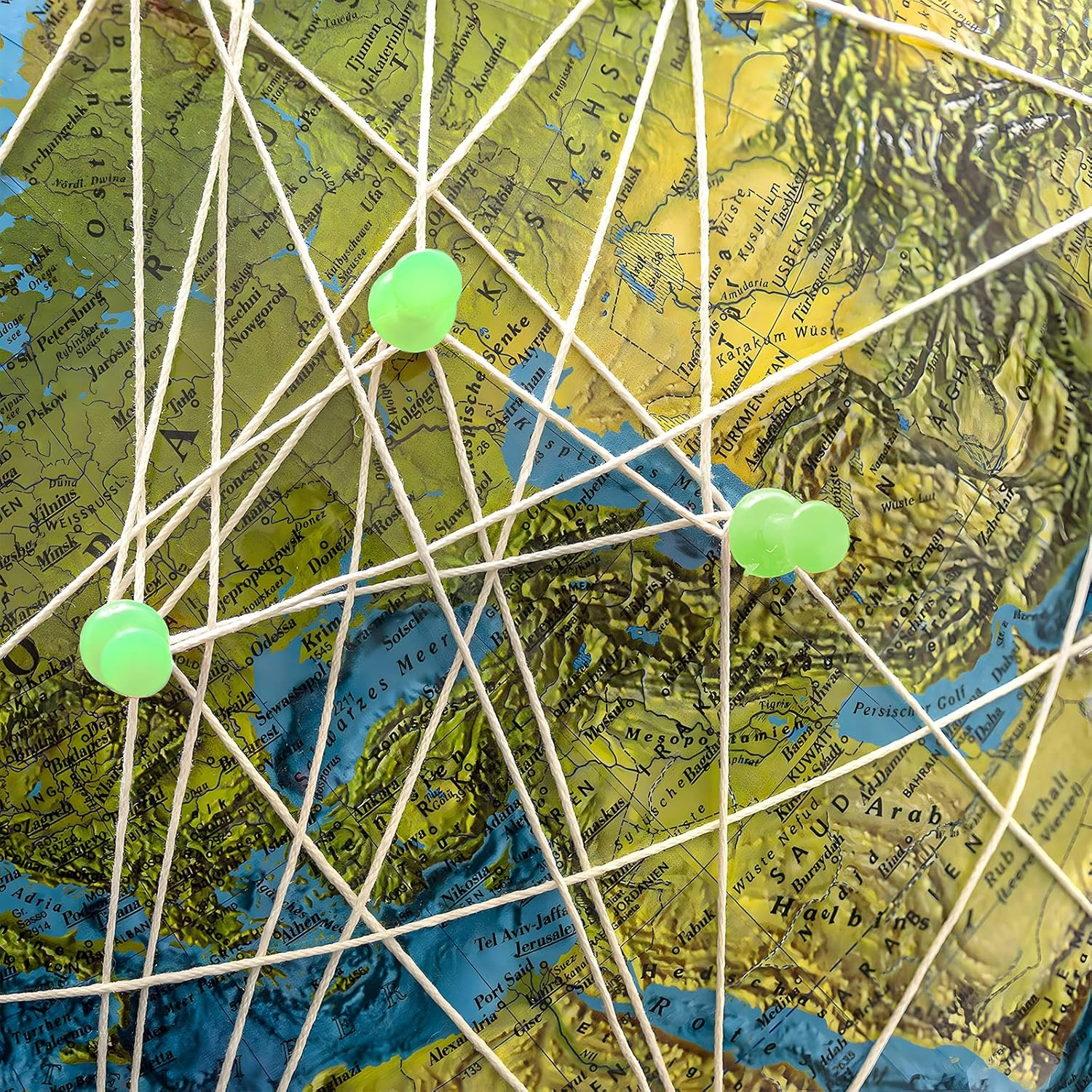 VAPKER Push Pins Tacks 120Pcs Solid Green Thumb Tacks Larger Size Pin Map Tacks Plastic Head with Steel Point for Bulletin Board image number 1