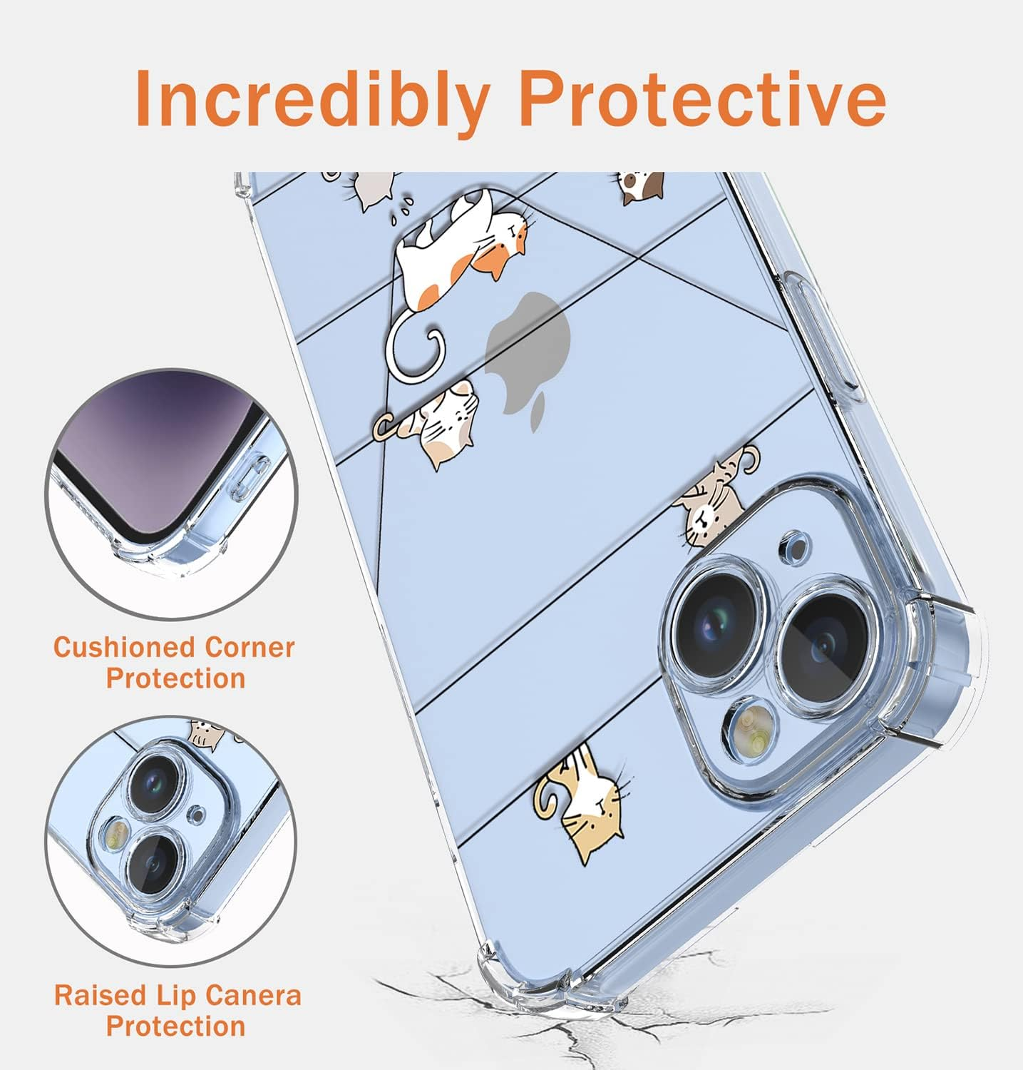 XINYEXIN Clear Case for Xiaomi Redmi Note 14 Pro plus 5G 14 Pro+ 5G Cute Cat Pattern Design Slim Shockproof Transparent Soft TPU Bumper Case Protective Cover - Kitten image number 7