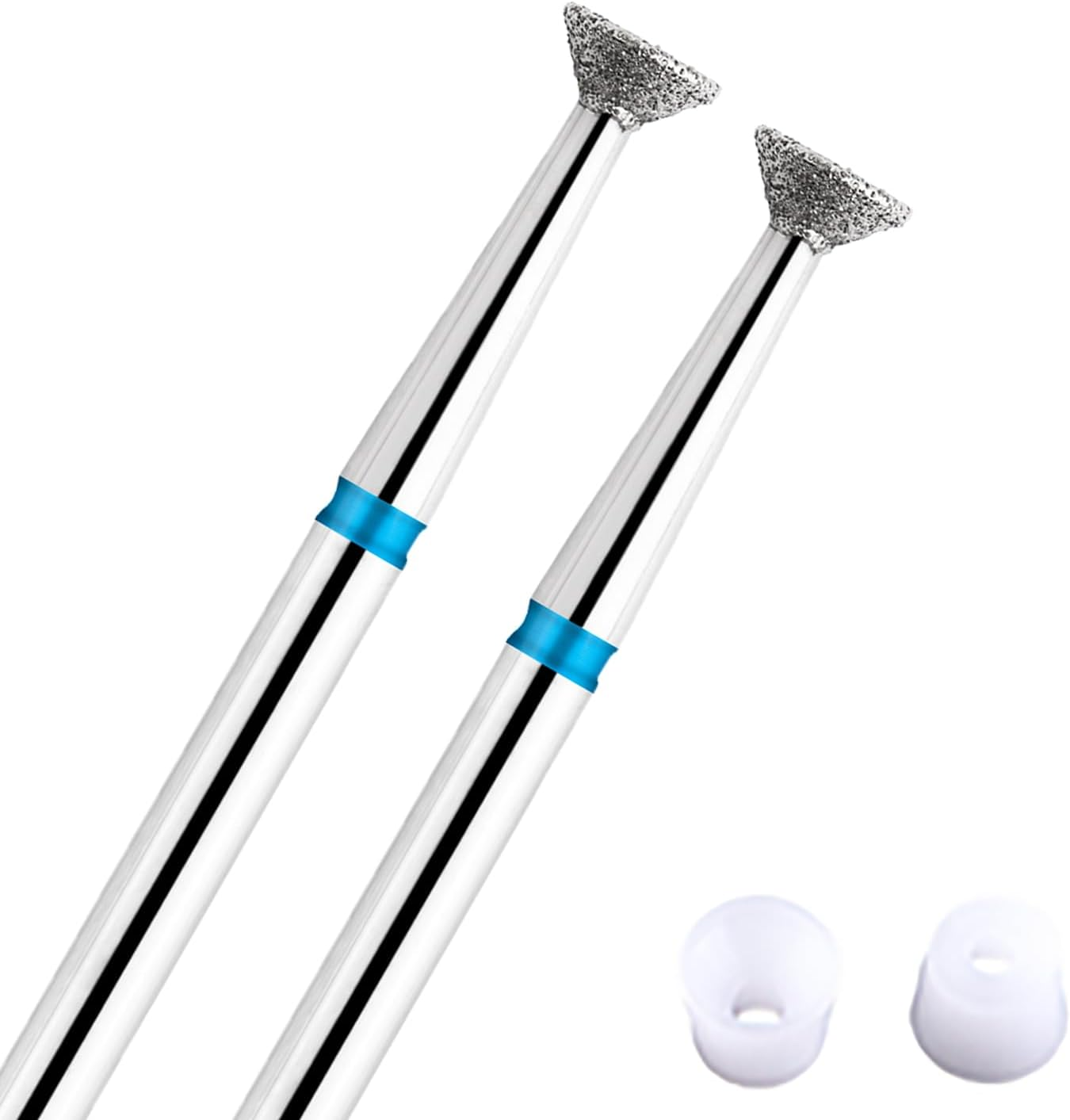 Acycoin2A 2Pcs Head Disc Grinding Burr T Mills Grinder Diamond Electric Nail Drill Bit image number 3