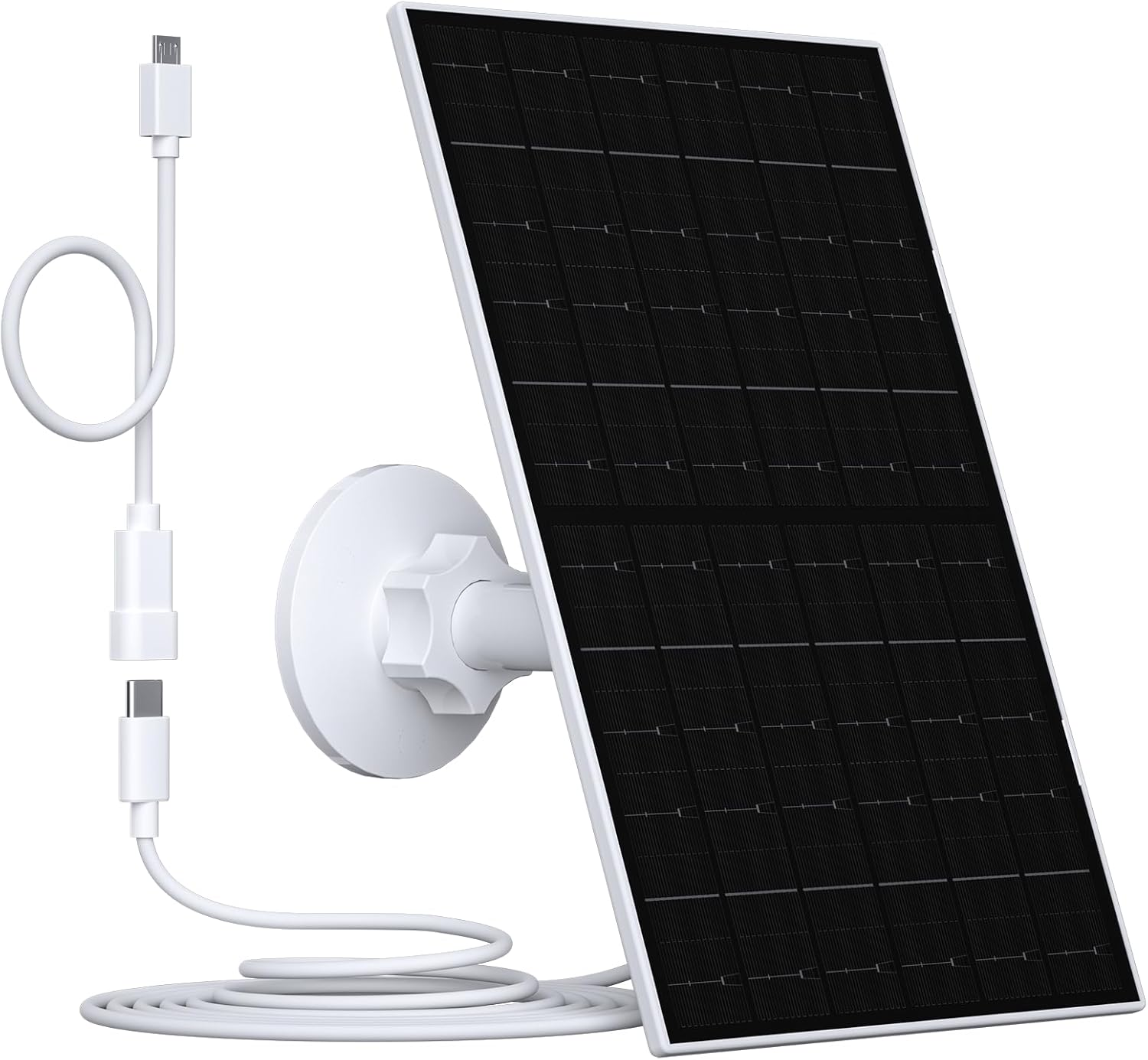 VUEBEE 7W Solar Panel for Eufycam, USB Solar Panel with USB-C Port, IP65 Waterproof, 360&deg; Adjustable Bracket, White, Classic image number 4