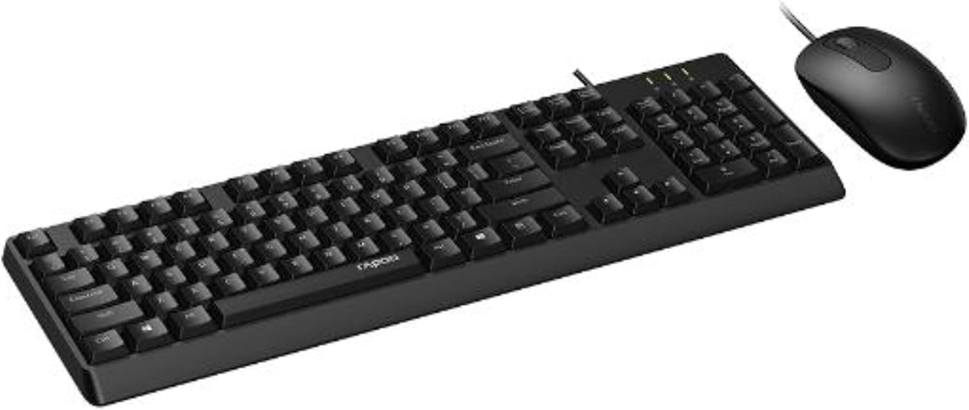 Rapoo X130Pro Wired Optical Mouse and Keyboard Combo, Black image number 1