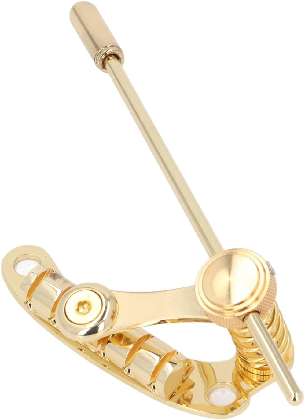 Guitar Tailpiece Tremolo, Flat Top Body Tremolo Unit Vibrato Bridge, Gold Aluminum Alloy Bar Guitar Tremolo Replacement for SG LP Style Flat Top Electric Guitar Parts image number 6