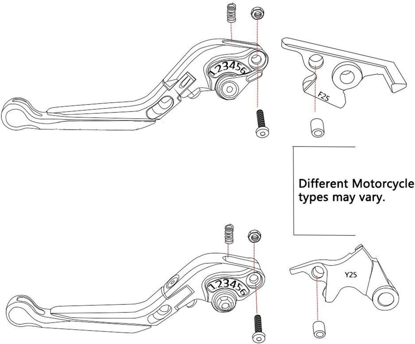 Motorbike Brake Clutch Lever Adjustable Foldable Handle Motorcycle Brake Clutch Levers for Ya-M&Aha FZ1 FAZER FZ6R MT7 MT-07 FZ7 FZ-07 FZ8 FZ-08 FZ9 FZ-09 MT-09 SR (Color : Gold FZ1 FAZER 01-05) image number 4
