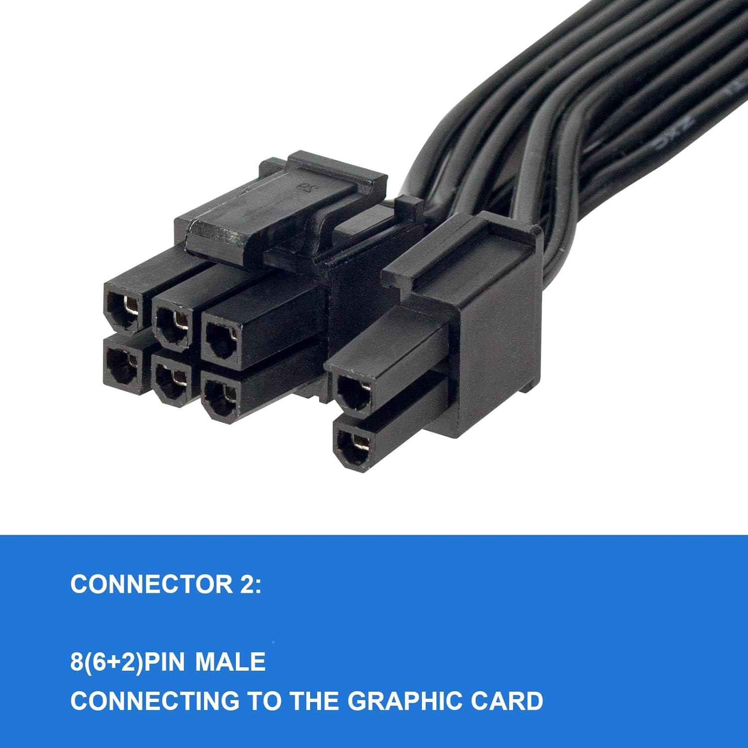 Yiejoya PCIE Cable for Seasonic, PSU 8 Pin Male to Pcie 8 Pin (6+2) Male for Seasonic Modular Power Supply (60Cm) image number 5