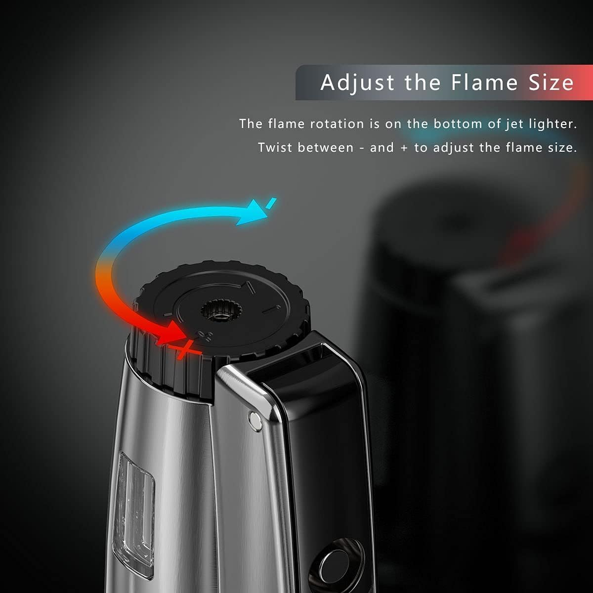 Triple Jet Flame Lighter Gas Butane Refillable Windproof Lighter, Adjustable Flame with Punch(Sold without Gas) image number 6