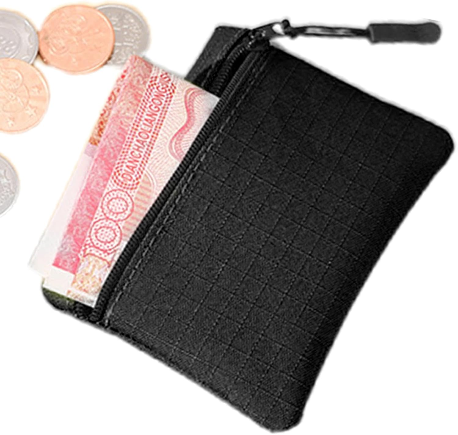 Coin Purse, Oxford Cloth Makeup Toiletry Bag - Coin Purse Makeup Toiletry Bag for Women Men and Zipper, Black, Se R&eacute;f&eacute;rer Au Descriptif, Refer to Description image number 3