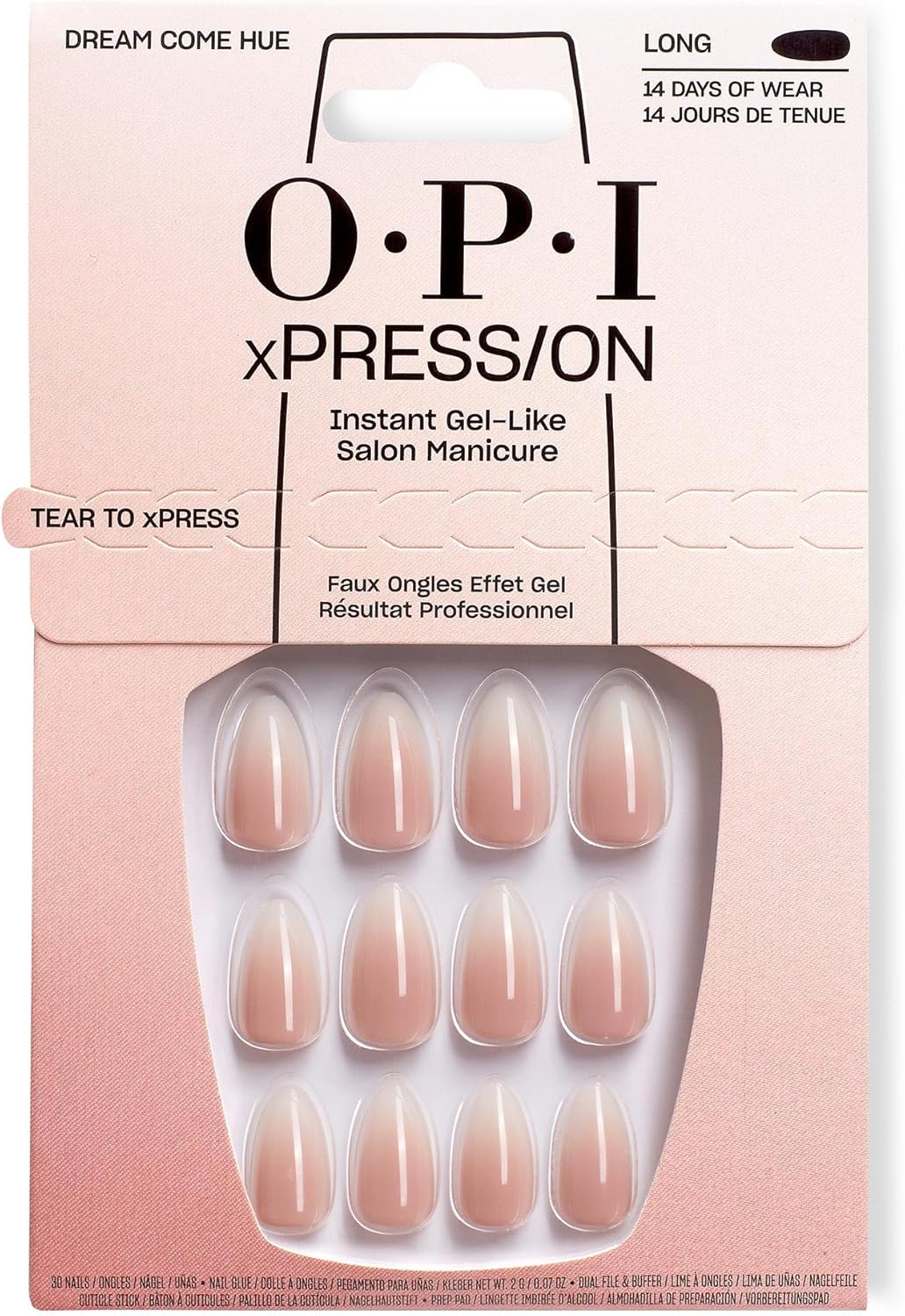 OPI Xpress/On Press on Nails, up to 14 Days of Wear, Gel-Like Salon Manicure, Reusable, Vegan, Sustainable Packaging, with Nail Glue,