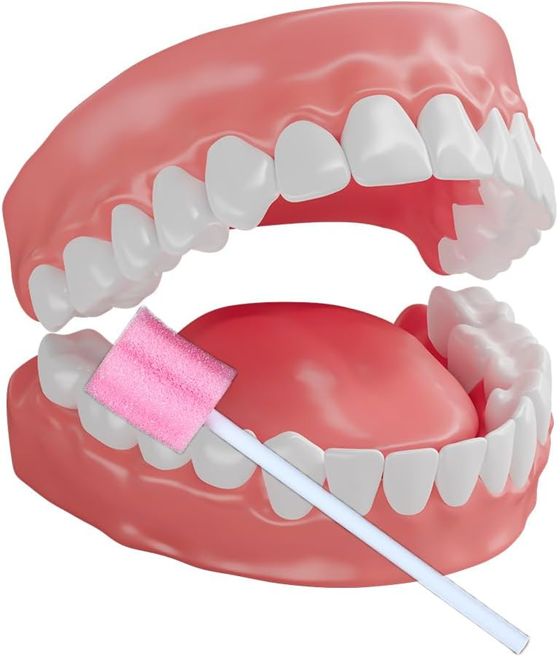 100 Pcs Oral Care Sponge Swab/Tooth Cleaning Spong Swab，Individually Wrapped Oral Care, Oral Swabs, Sponge Teeth, Oral Swabs, Pink image number 3