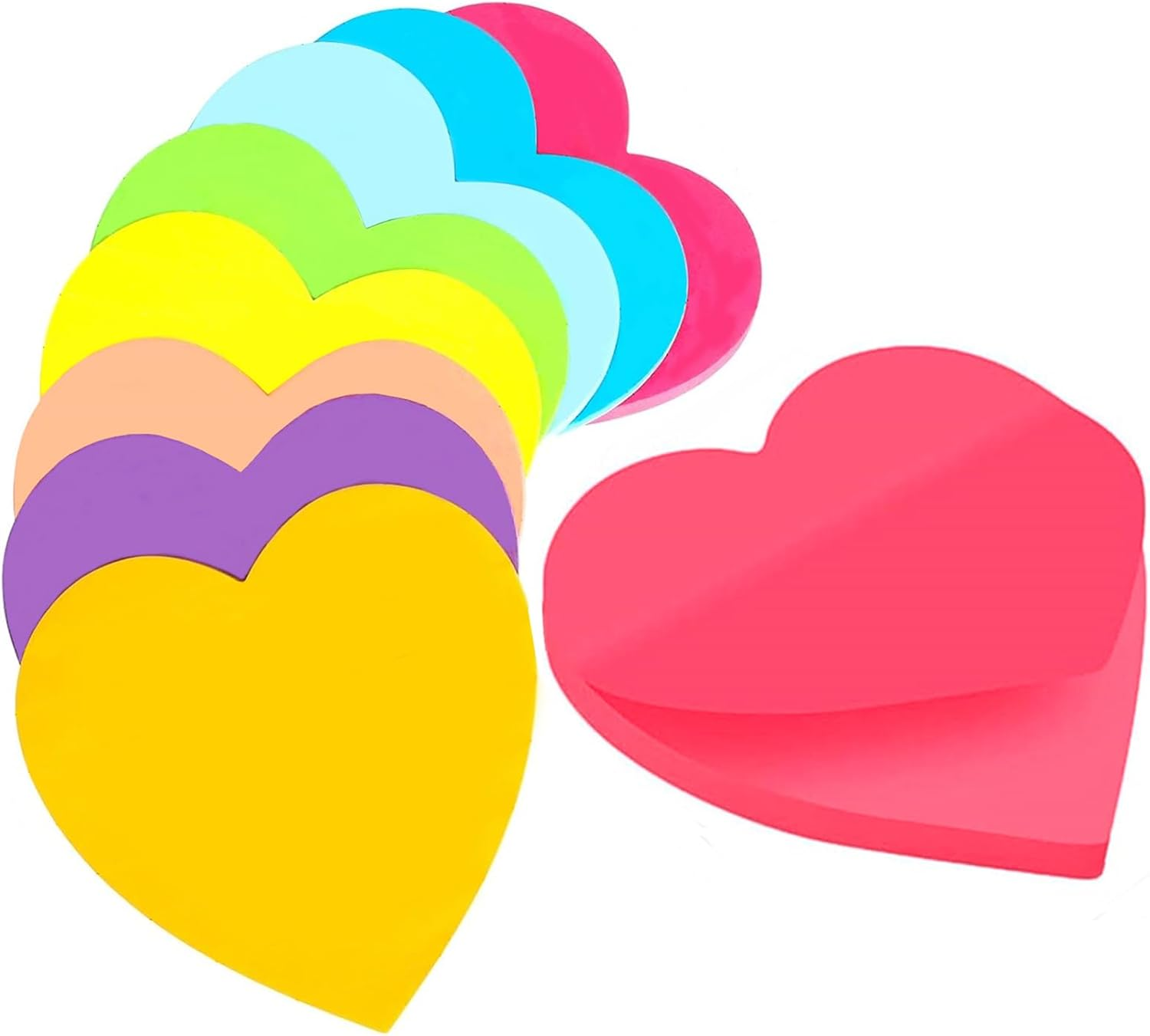 NASHRIO Love Heart Shape Sticky Notes Colour Sticky Notes for Home Office School Notebook, 30 Sheets/Pad image number 3