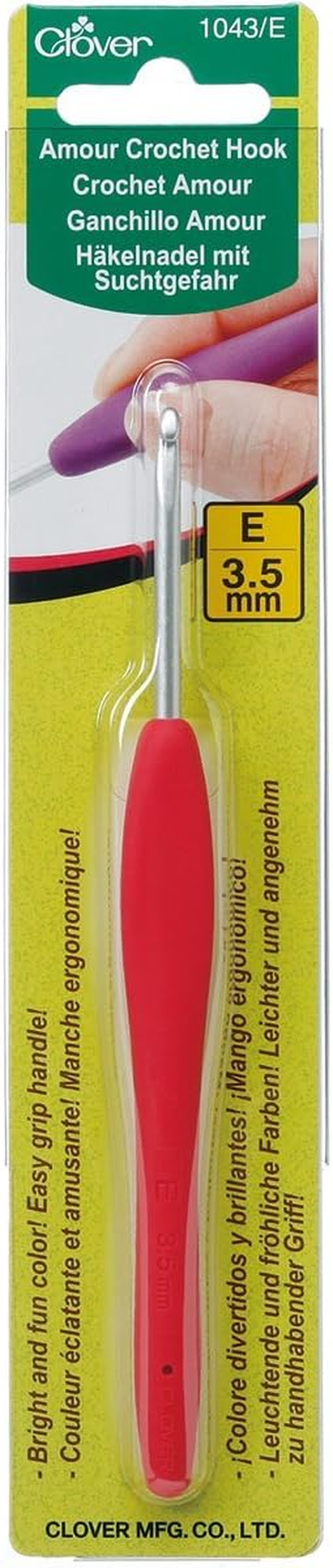 Clover Amour Crochet Hook, 3.5 Mm Size, Red, 1043/E image number 1