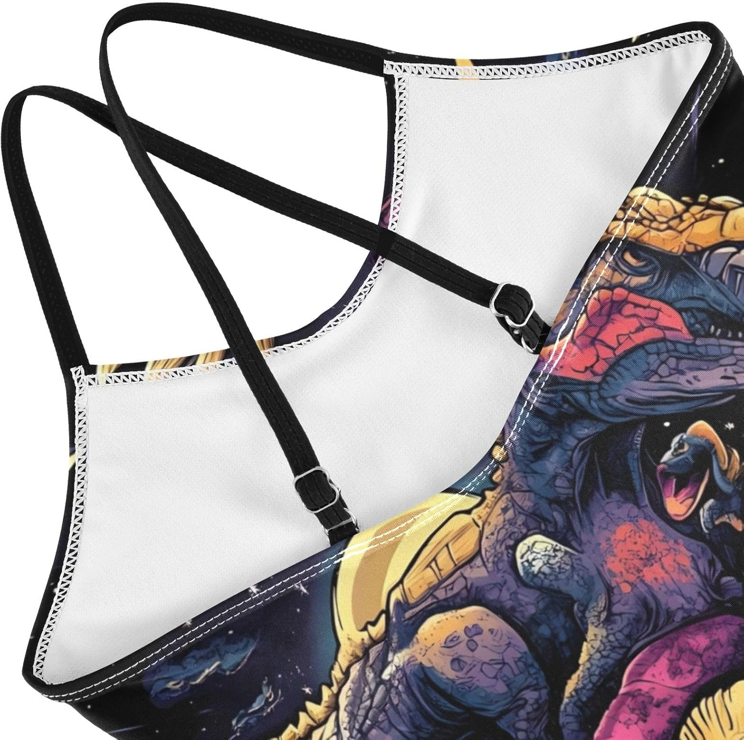 RPLIFE Dinosaurs Design Girls Swim Suit with Adjustable Shoulder Strap, Beach Swim Suits Kids, 3-10 image number 4