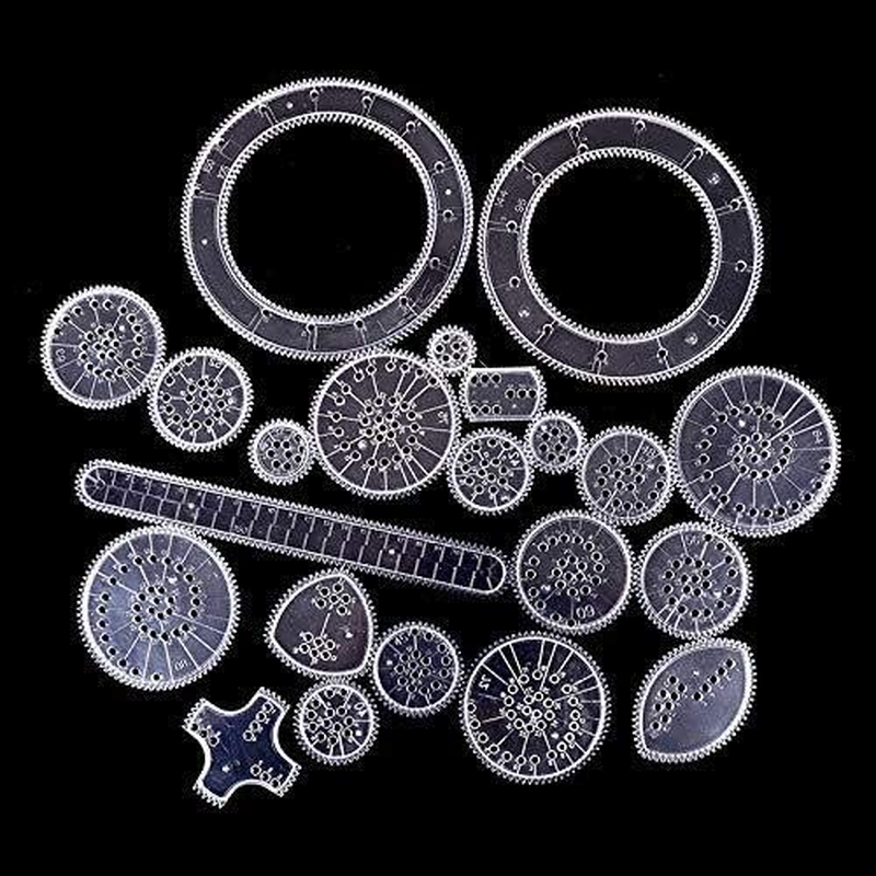 Uoeo 22 Pack Creative Spirograph Drawing Set, Spirograph Deluxe Kit Ideal Creativity Art Promoting Development Set for Kids image number 5