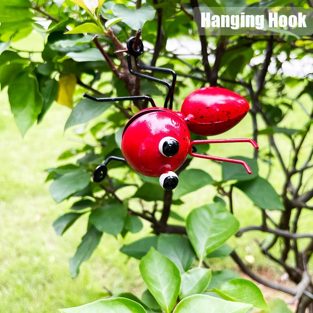 Metal Ants Garden Decor Insect Ornaments Indoor or Outdoor Garden Yard Art Wall Sculptures 4 PCS Set