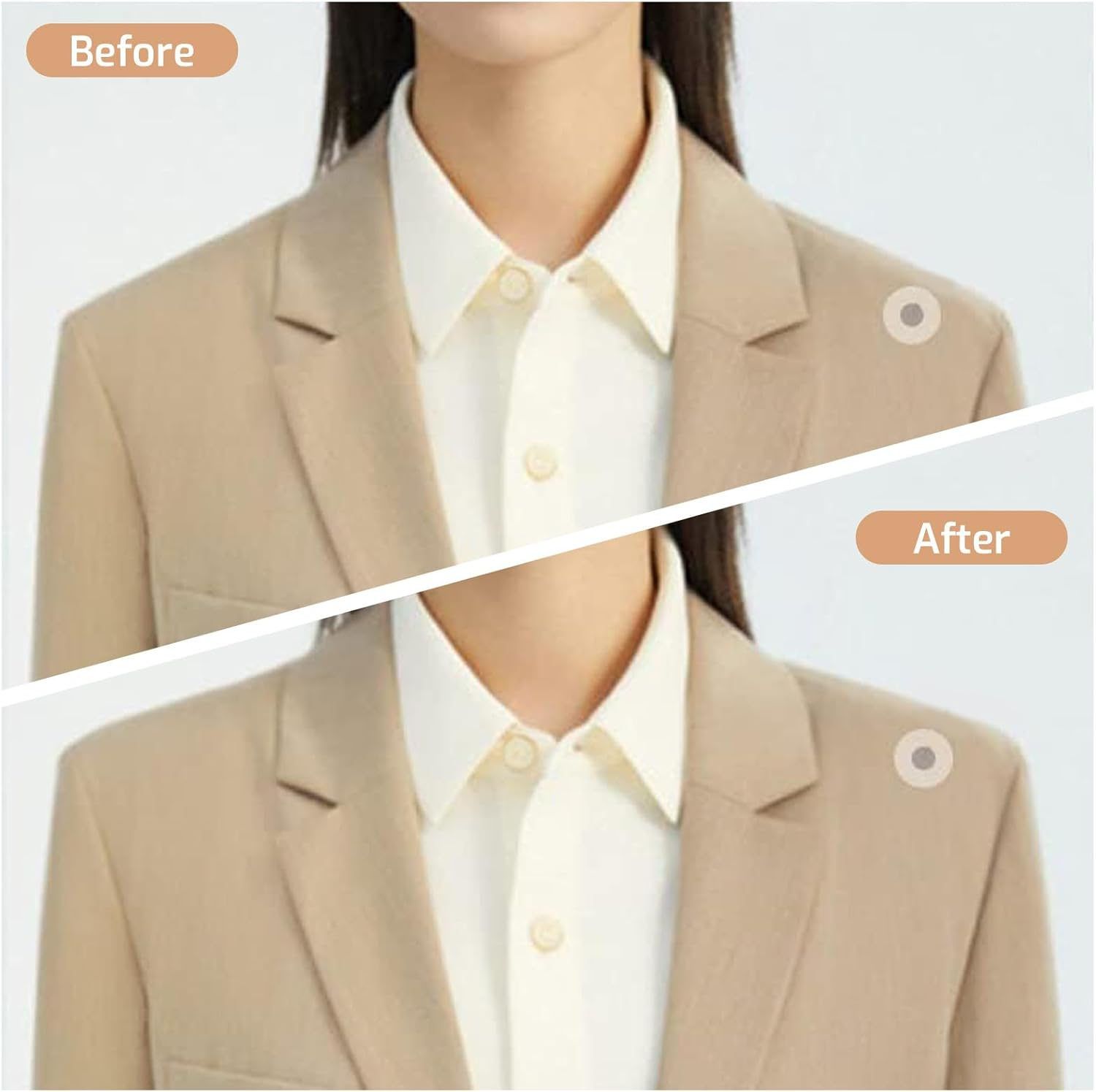 4 Pairs Set-In Shoulder Pads 1.5Cm Thickening - Premium Foam Padding for Women'S Blazer Suit & Jacket Sewing Supplies - Breathable Sponge Pads for Sloping/High/Low Shoulders (Black & White) image number 1