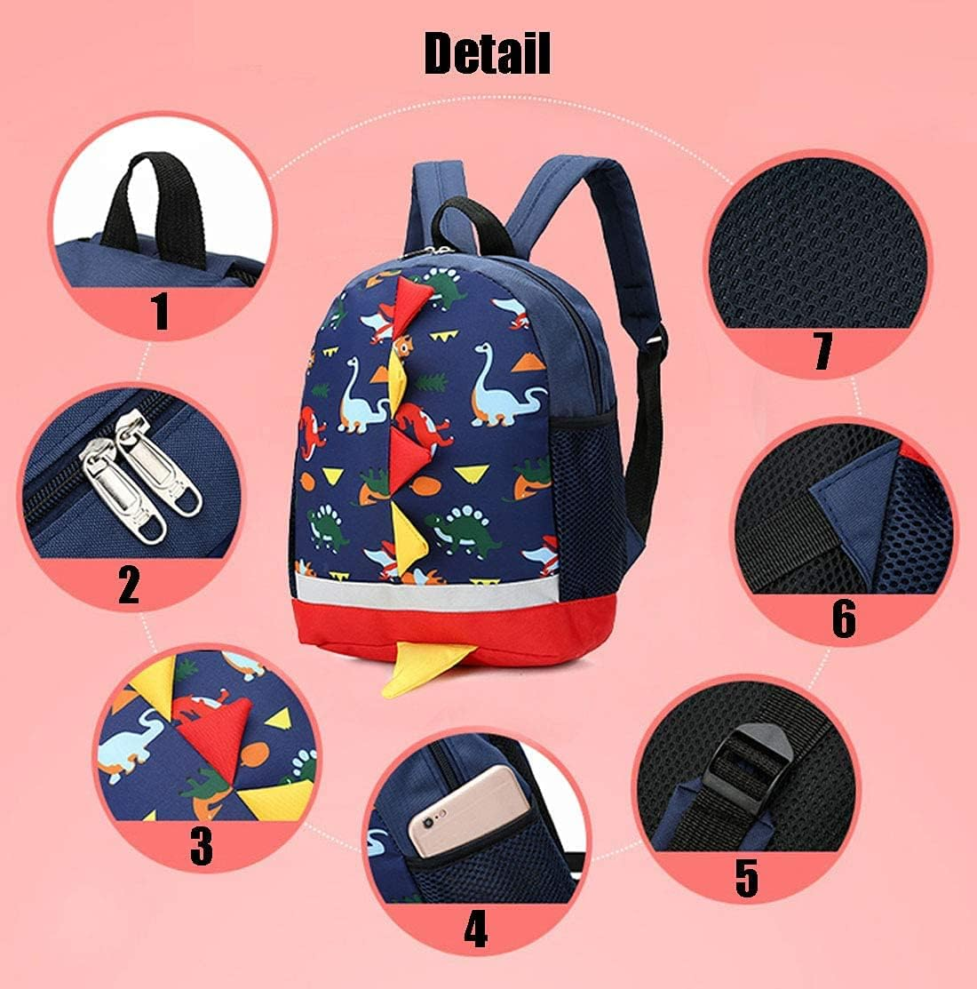 MOREBEST Kids Backpacks Dinosaurs School Bags Best 1-5 Years Old Nursery Toddler Kindergarten Boys and Girls Blue