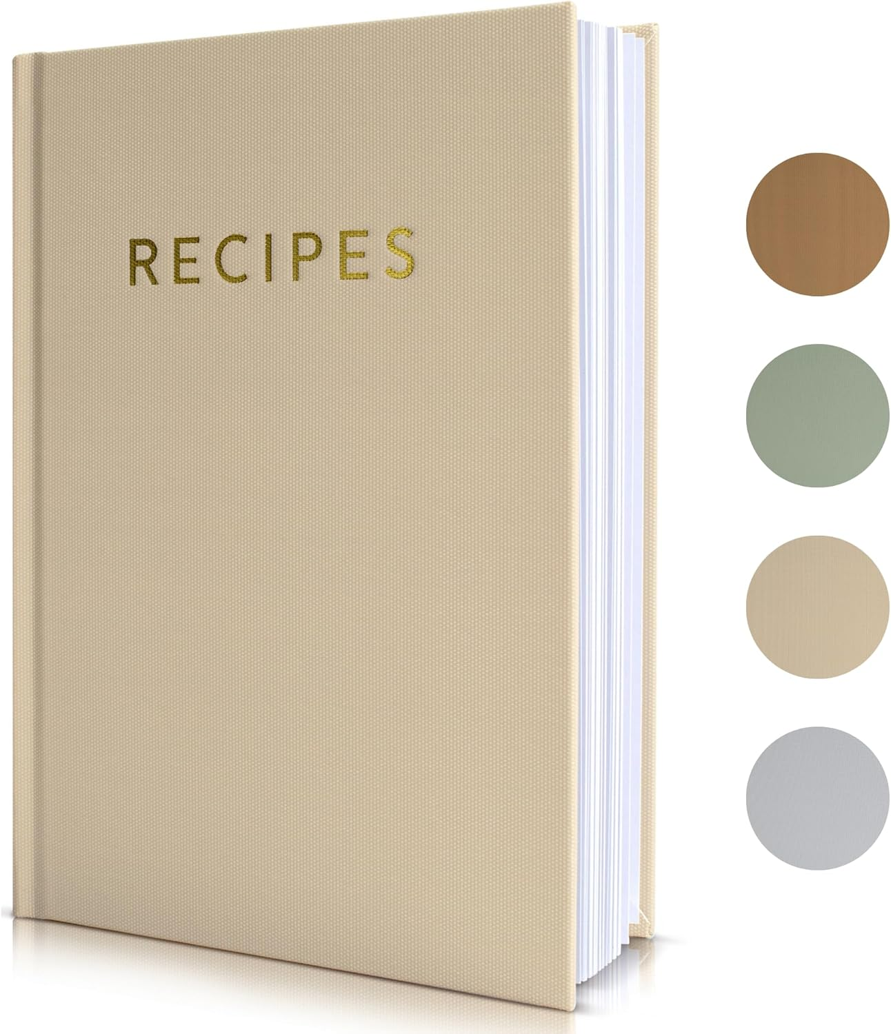 ZICOTO Aesthetic Blank Recipe Book with Waterproof Cover - the Perfect Recipe Notebook to Write in Your Own Recipes - Simplified Blank Cookbook to Organize Your Recipes