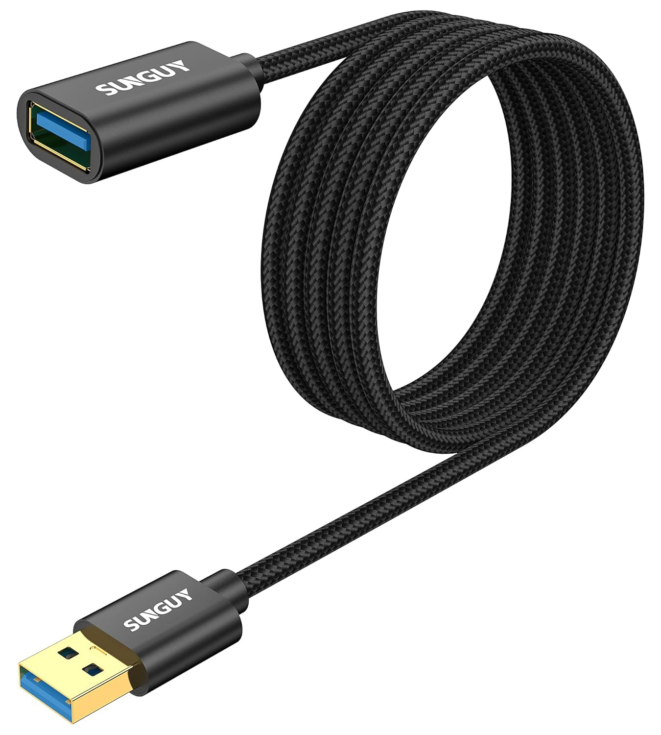 SUNGUY USB Extension Cable, 0.5M USB 3.0 Extension Cable 5Gbps Super Fast, Short USB a Male to a Female Extension for Card Reader, Keyboard, Printer, Scanner, Camera Etc. - Gray