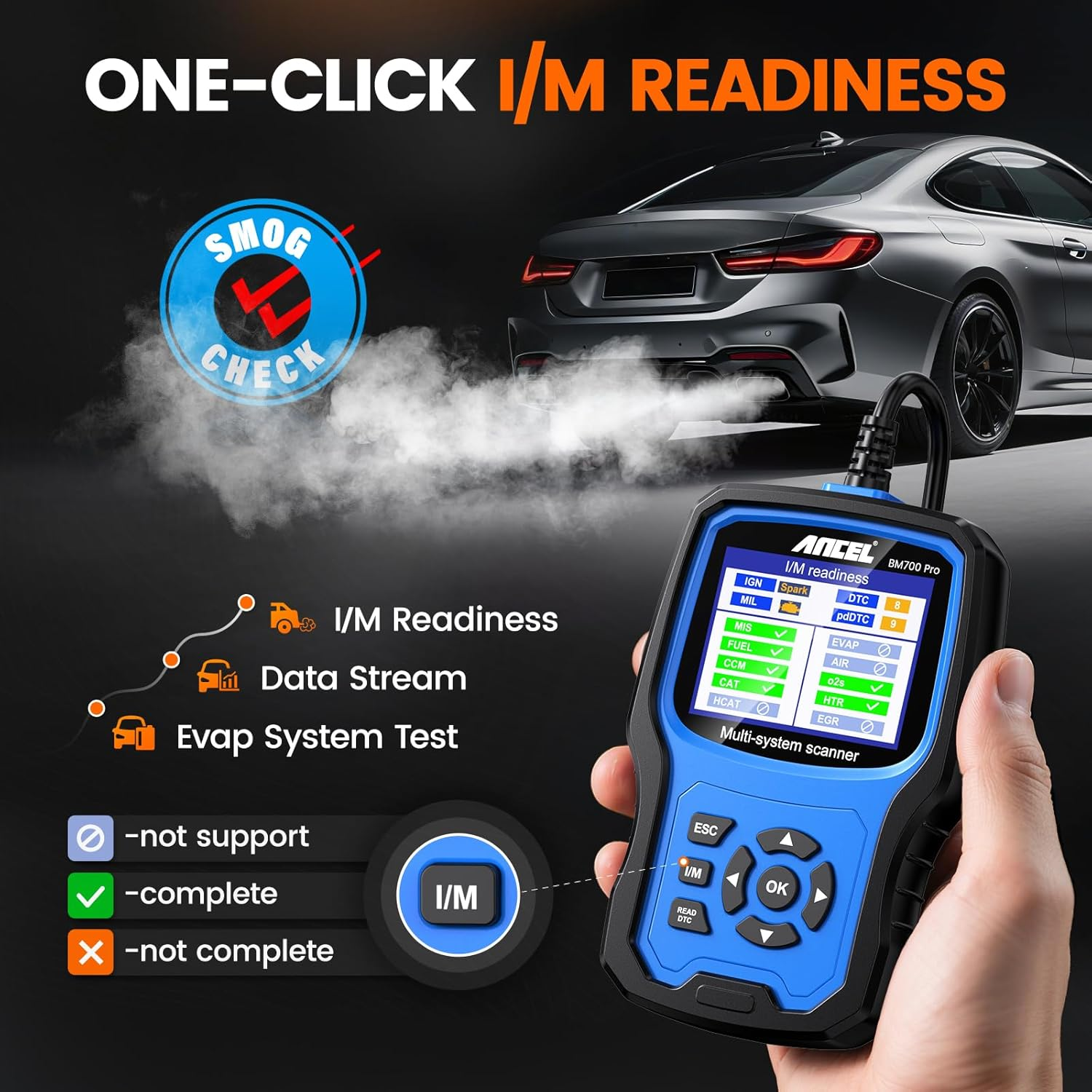 Ancel BM700 PRO Fit for BMW OBD2 Scanner - Battery Registration Tool, Code Reader for Bmw/Mini/Rr, Advanced OBD2 Scanner Auto V-I-N, Full System Diagnostic Scan Tool with All Reset Services image number 2