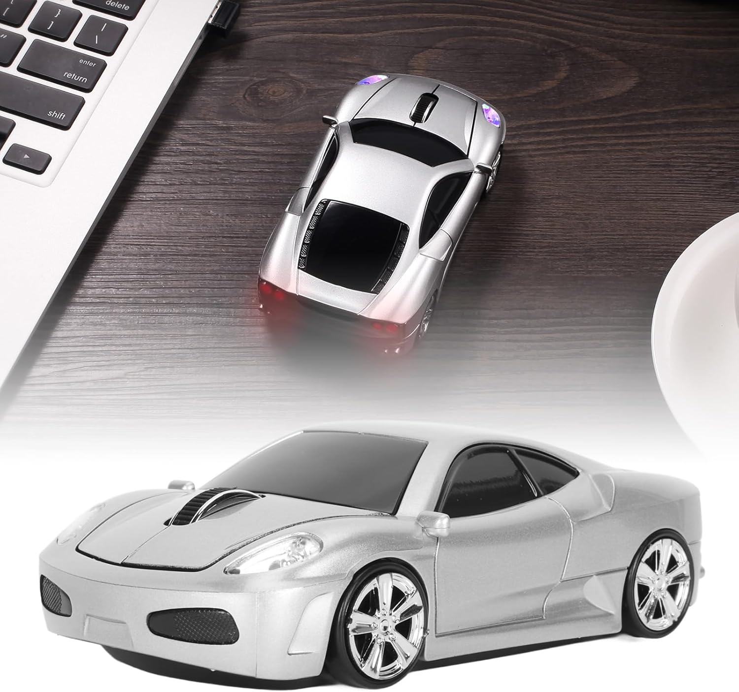 Desktop Mouse Car Mouse Auto Sleep Wide Compatible 2.4Ghz Wireless Sports Car Style 1600DPI Gaming Mouse LED Headlamp Mice image number 3