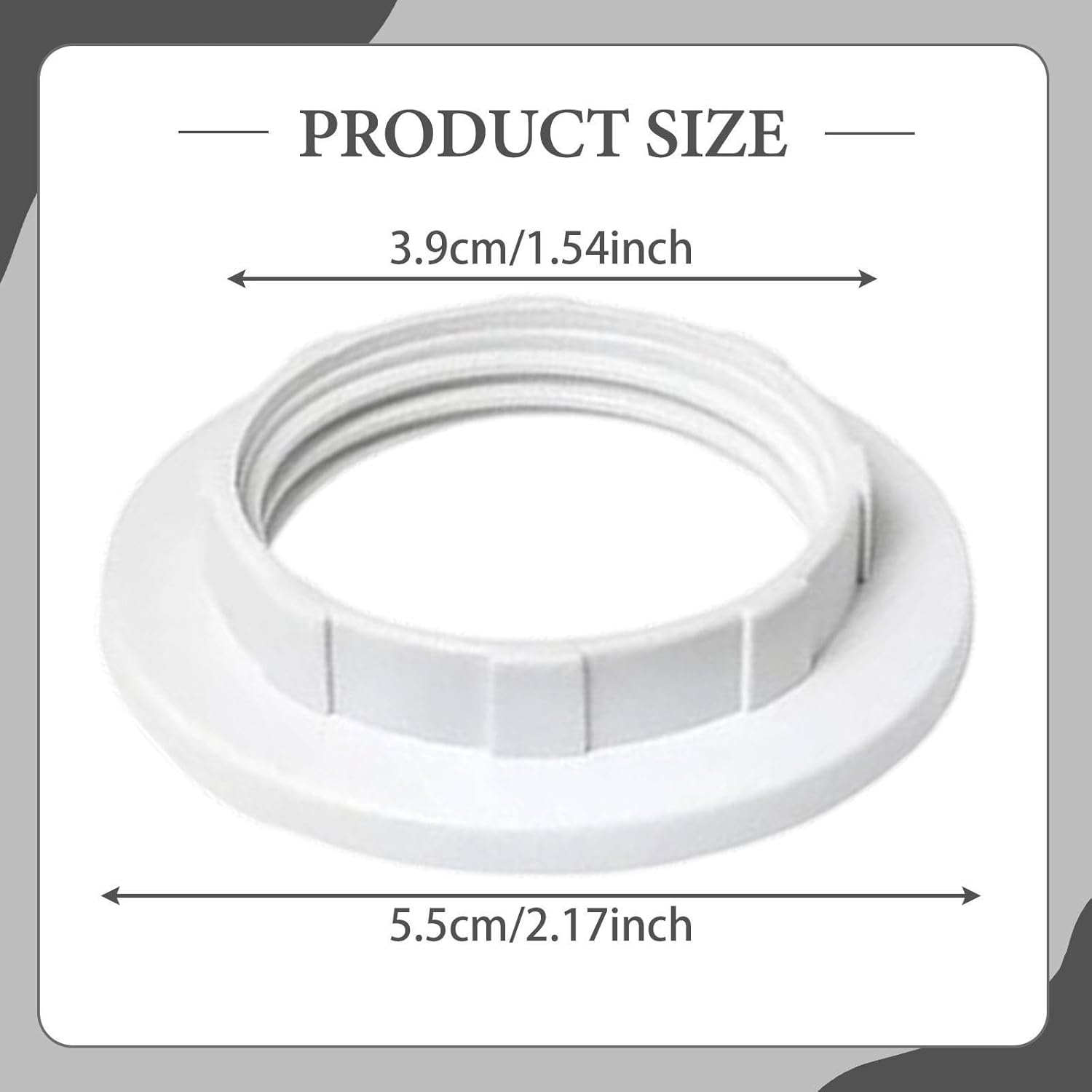 Shengquanhao 6 Pieces E26 E27 Lamp Base Shade Rings Lampshade Rings Thread Reducer Accessories Retaining for Pendant Lights, White PP - White Pp image number 6