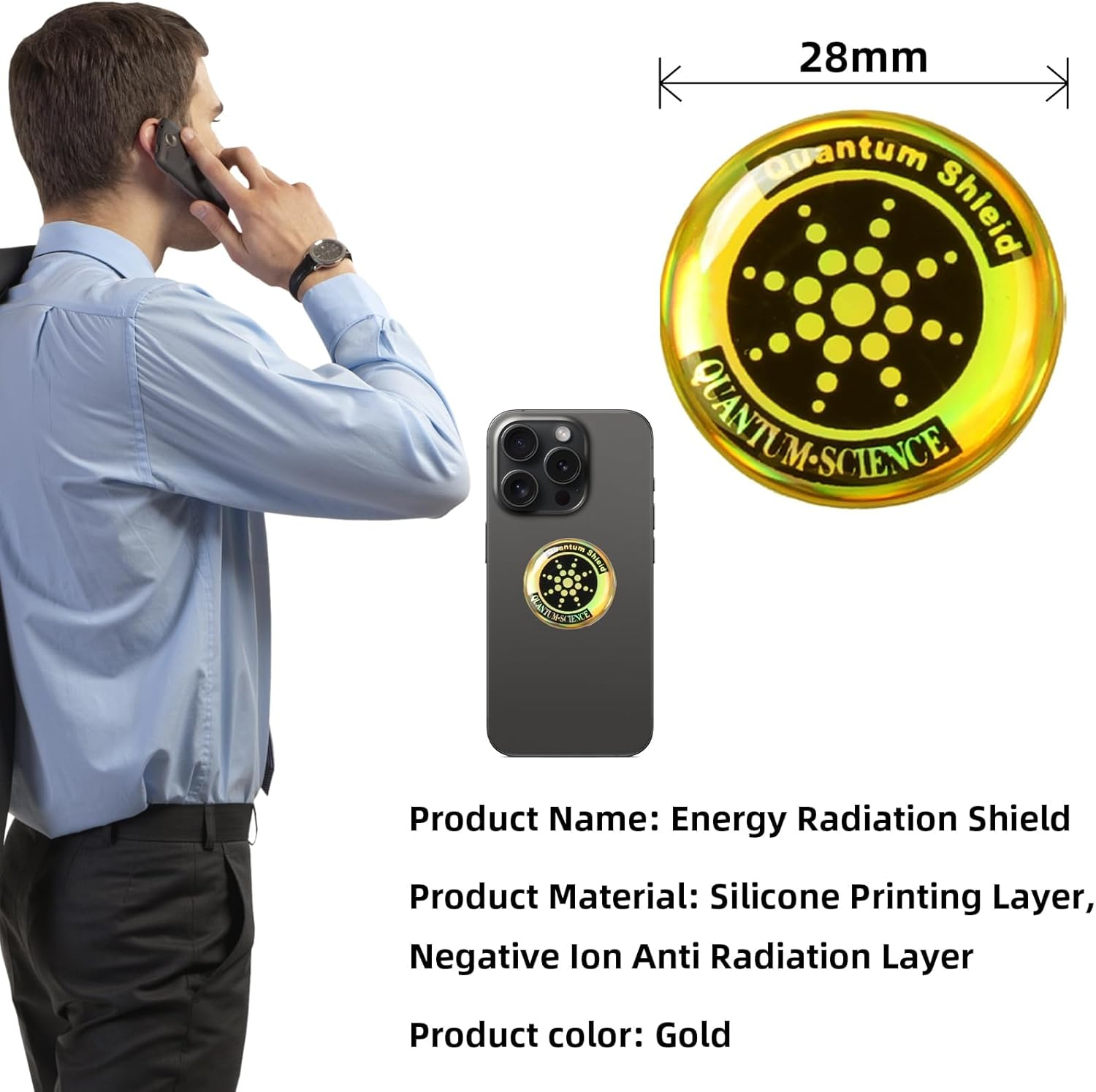 EMF Stickers Blocker Neutralize Shield Protection - 6Pcs EMF Blocker for Cell Phone/Laptops/Tv/Electronic Devices, Quantum Shield Stickers for Wifi/5G Radiation Protection (6, Silver) image number 5