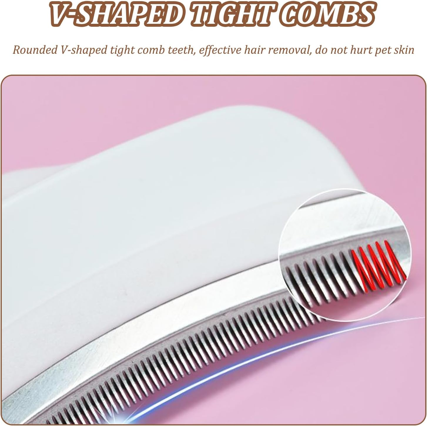 Culinavog Self-Cleaning Pet Grooming Brush for Dogs & Cats-Slicker Brush with Smooth Handle,Pet Hair Shedding Removal Comb,Removes Loose Fur, Shedding,Tangles & Mats,Safe for Long & Short Hair,White image number 1