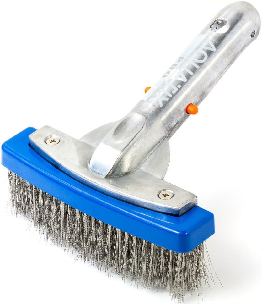 Aquatix Pro Heavy Duty Pool Brush, Durable 5" Swimming Pool Cleaner Brush Best for Tackling Stubborn Stains, Aluminium Handle & Stainless Steel Bristles, Suitable for Concrete & Gunite Pools. image number 5