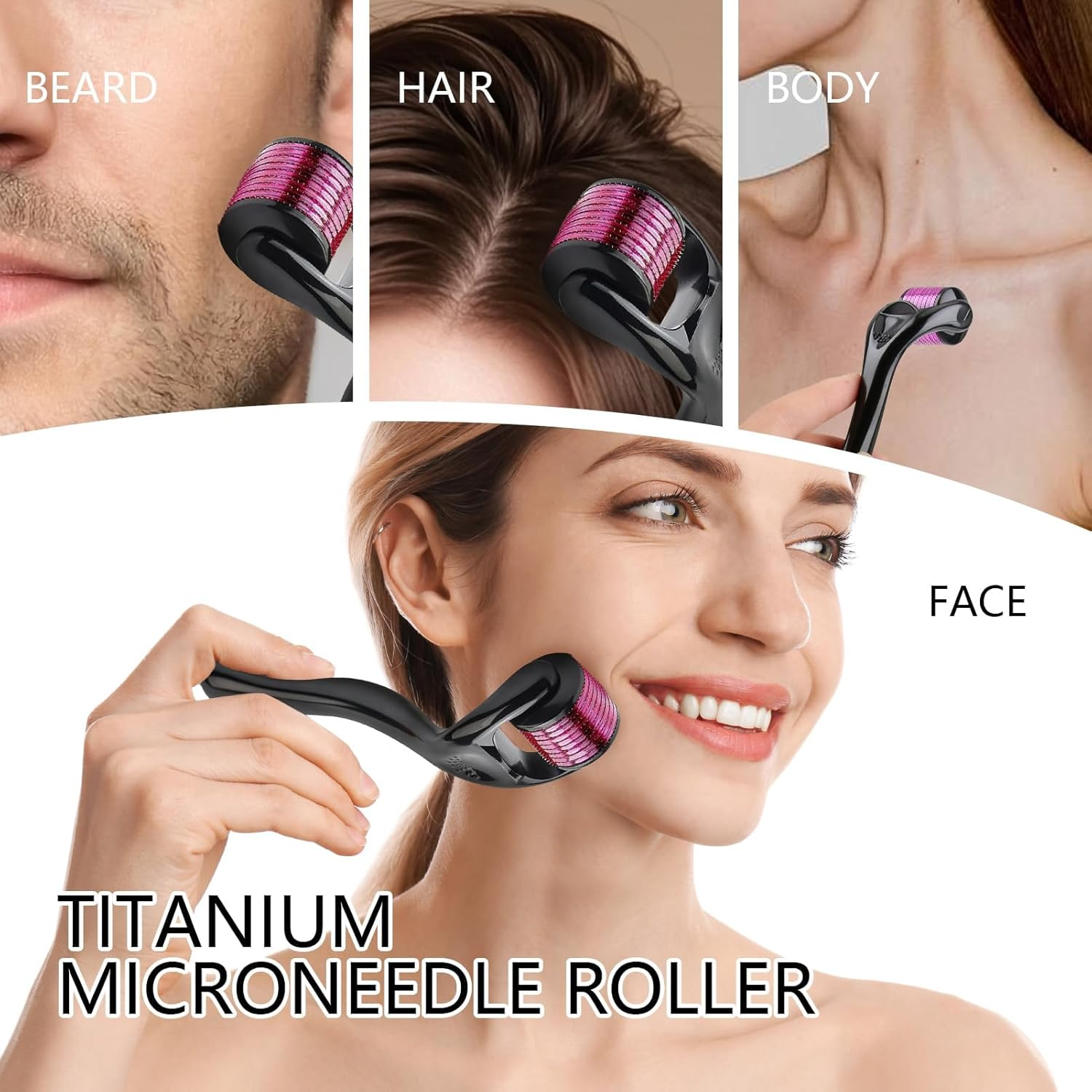 0.5Mm Derma Roller for Skin Hair Care, 540 Titanium Microneedles for Enhances Skin Texture Reduces Fine Line Acne Scars and Promote Healthy Hair Growth for All Skin Types and Home Skincare Treatments image number 1