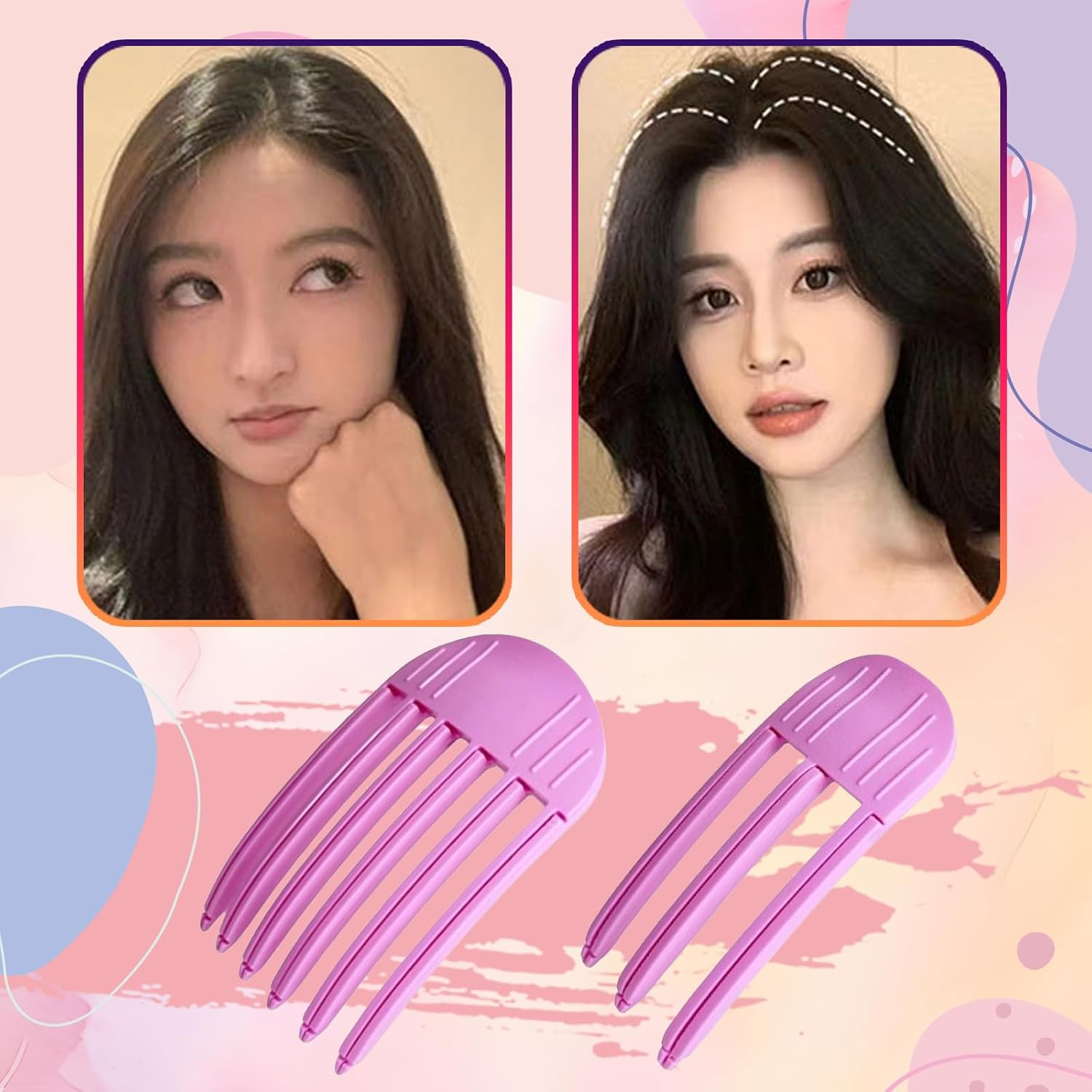 Whaleo Volume Clips Hair Pack of 4 for Fluffy Bangs, Volume Hair Clip, Hair Roots, Lifting Clips for Fluffy Bangs and High Crown Hairstyle, Volume Comb for Men and Women image number 1