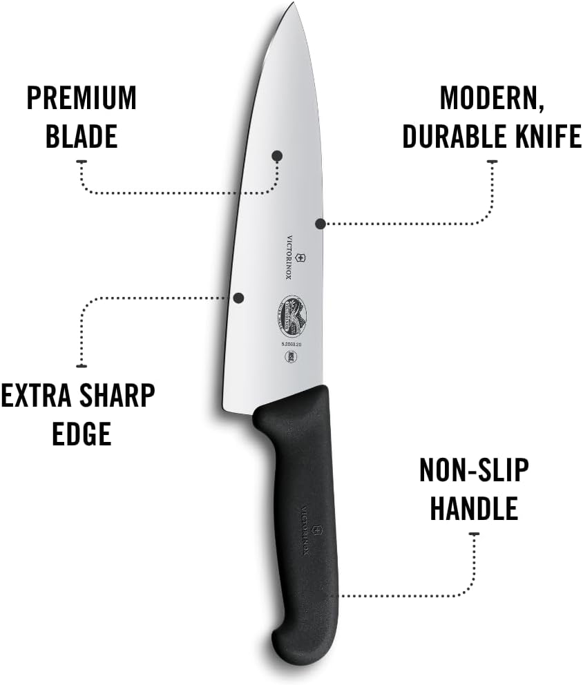 Victorinox 8 Inch Fibrox Pro Chef&rsquo;S Knife 40520, 47520, 45520 Frustration Free Packaging image number 3