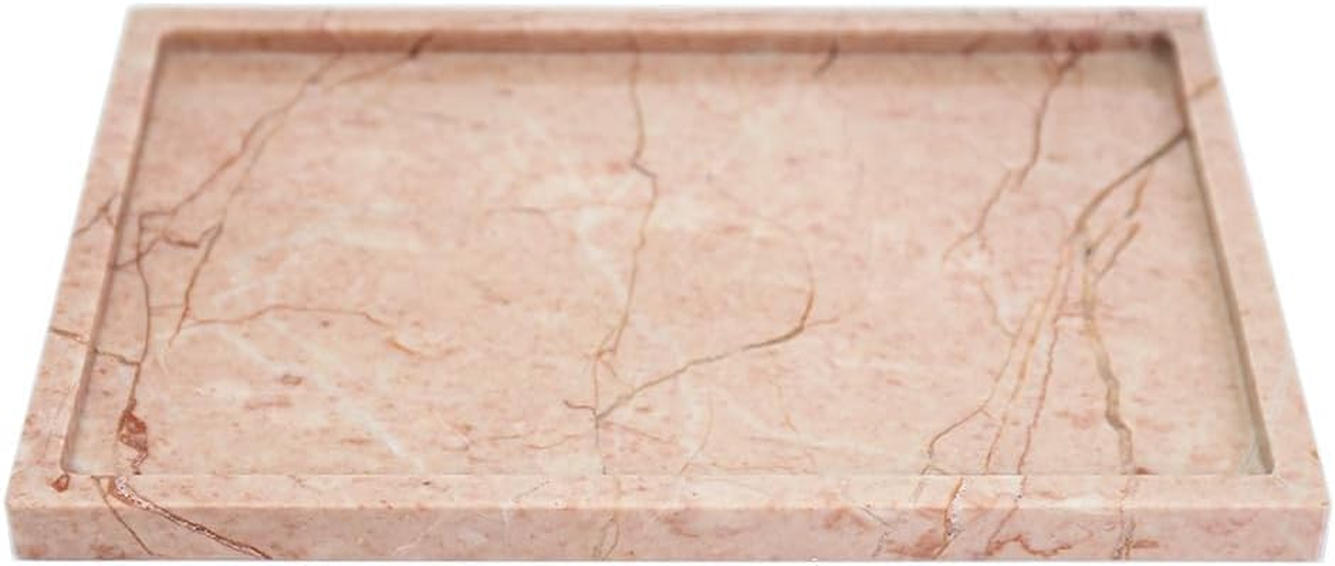 Real Luxurious Natural Marble Vanity Tray Genuine Storage for Home Decor Stone Bathroom/Kitchen/Vanity/Dresser Non-Resin - Arabescato image number 5