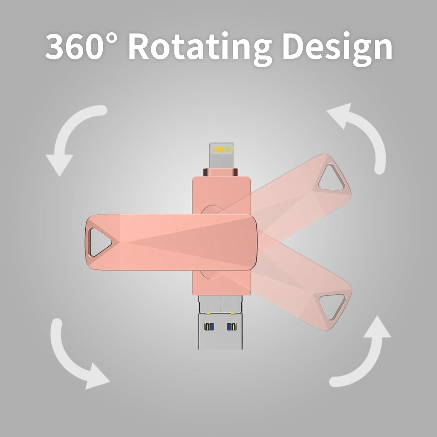 2 Pcs Memory Phone Photo Stick,4-In-1 Iphone Flash Drive, 2TB Photo Stick for Backup,High Speed USB Stick,Usb Flash Drive,For Iphone/Pc/Ipad/More Devices(Black+Pink) image number 4